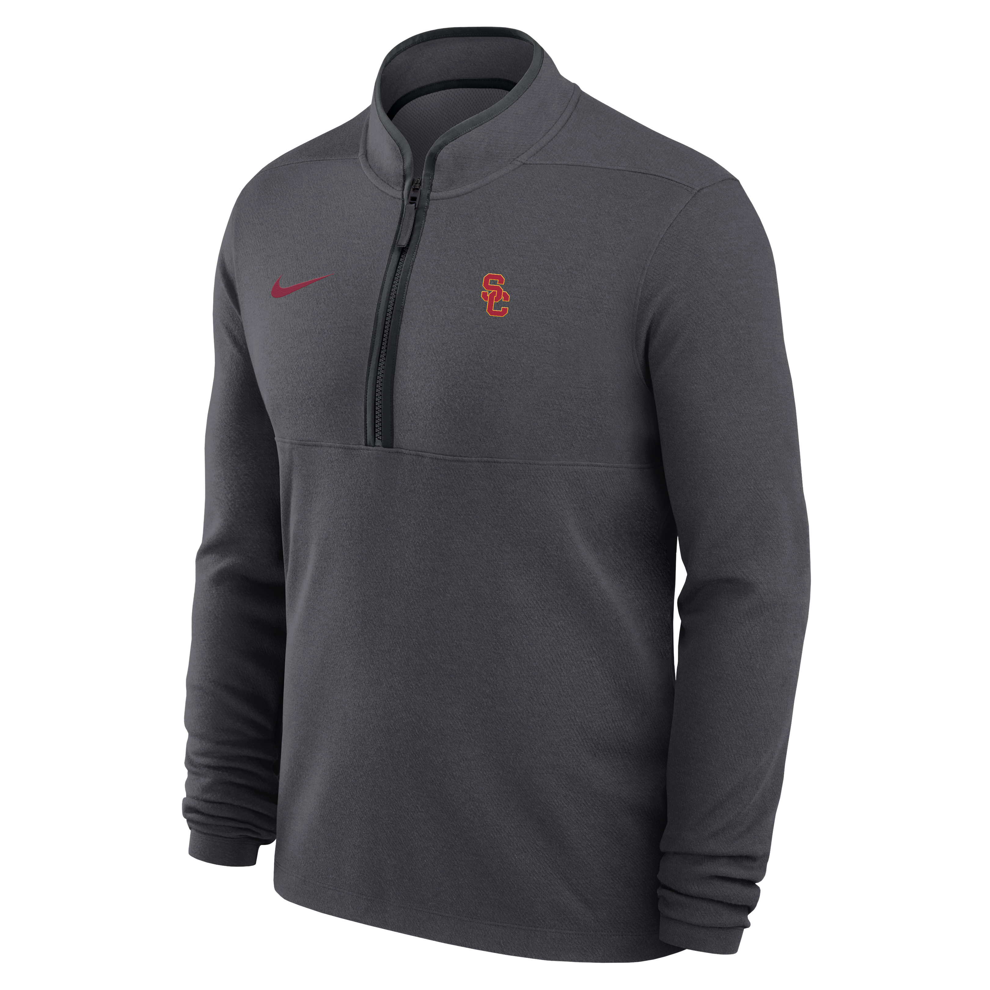 Pull-over Nike USC Trojans Dri-FIT Victory demi-zip anthracite pour homme