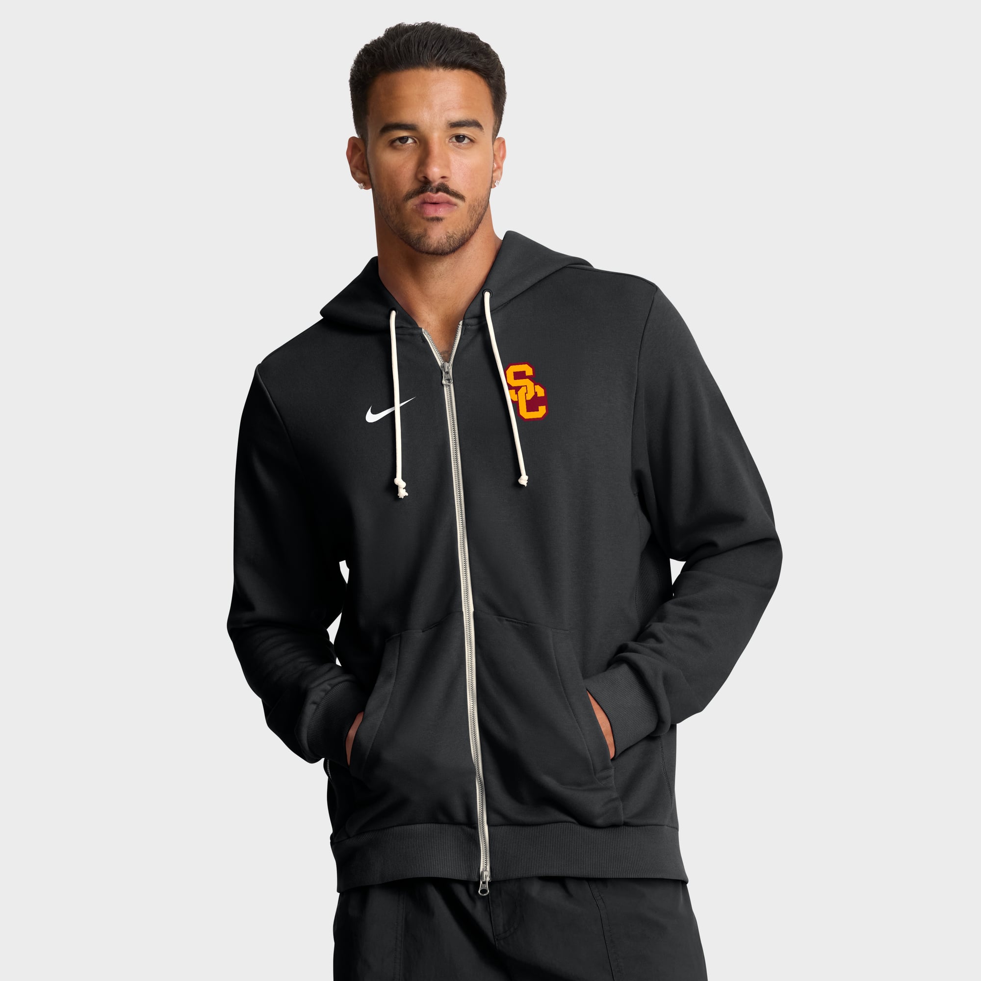 Men's Nike Cardinal USC Trojans 2025 Sideline Standard Issue Dri-FIT Full-Zip Hoodie
