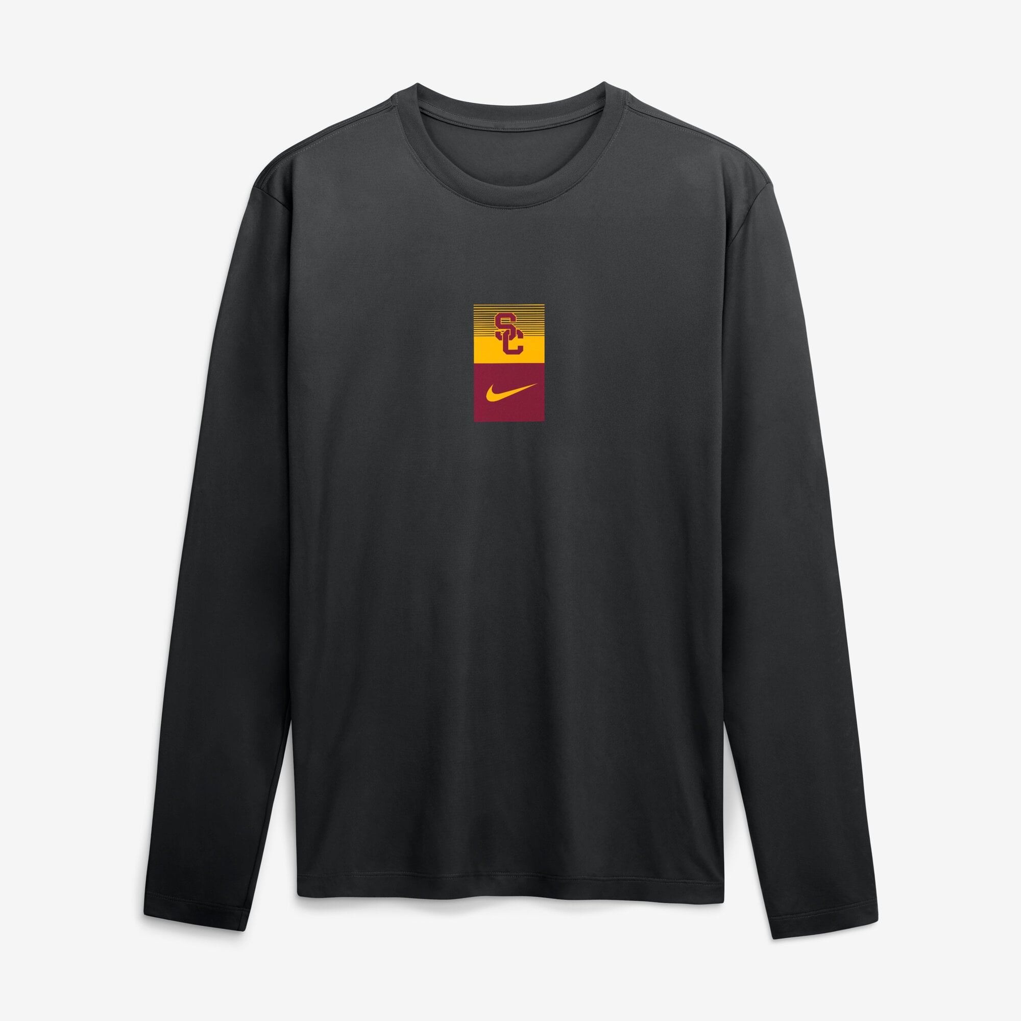 Men's Nike Black USC Trojans Double Stack Legend Dri-FIT Long Sleeve T-Shirt