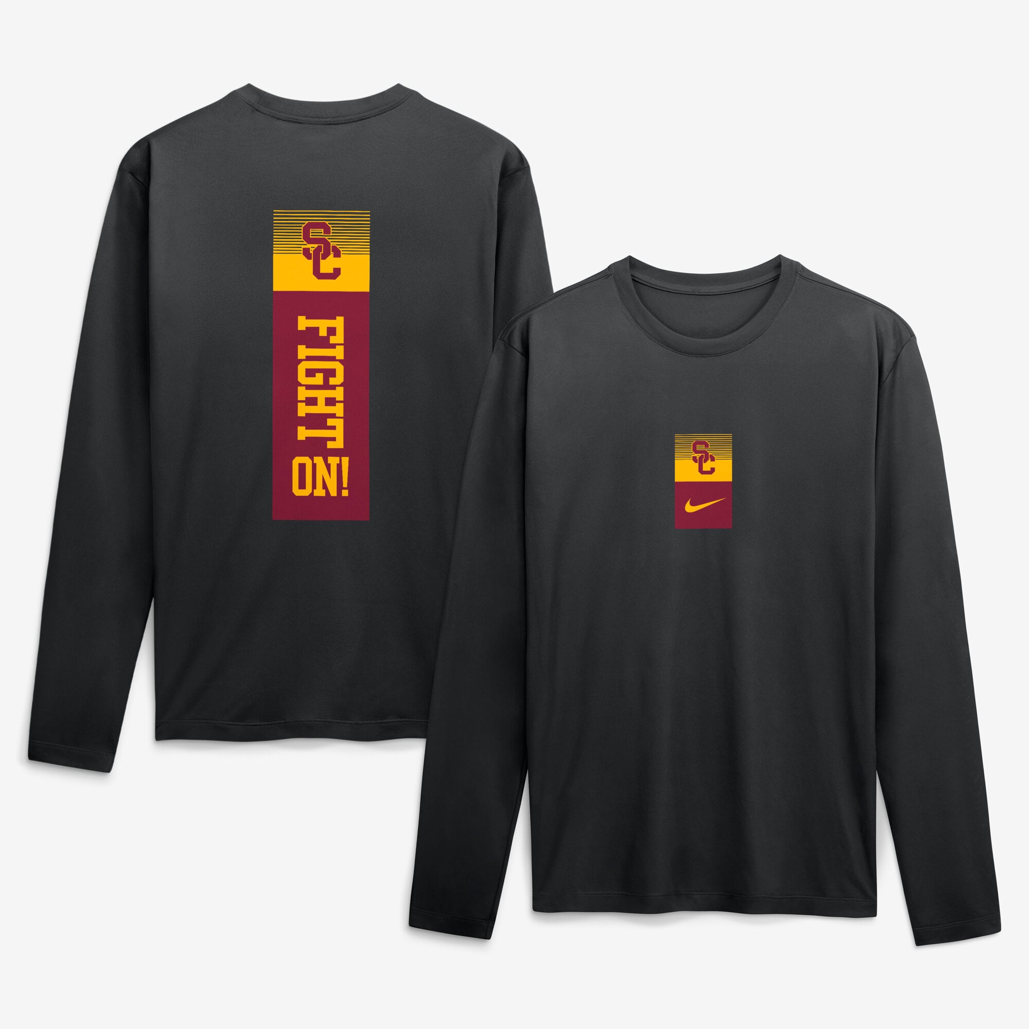 Men's Nike Black USC Trojans Double Stack Legend Dri-FIT Long Sleeve T-Shirt