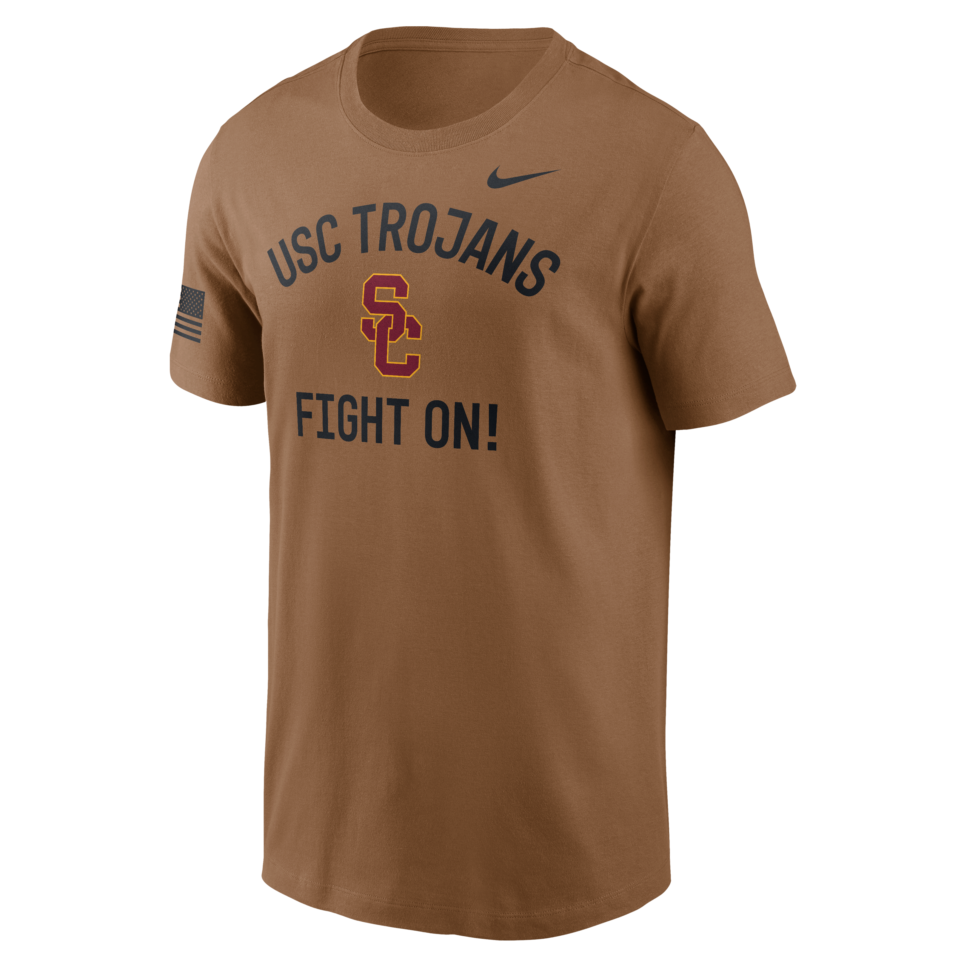 Men's Nike Brown USC Trojans 2026 Military Appreciation Sideline Dri-FIT T-Shirt