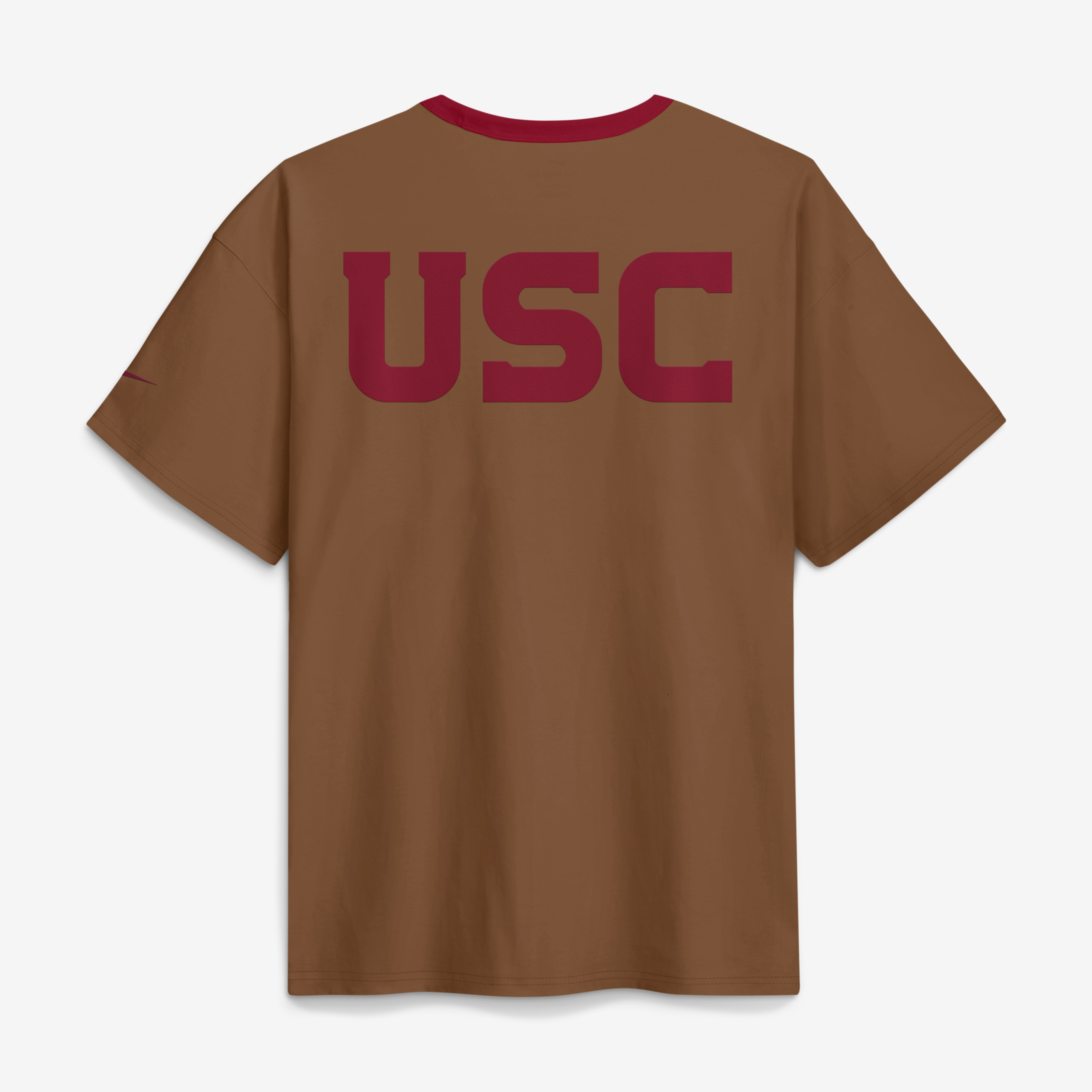 T-shirt Nike Max90 marron pour homme, avec écusson académique USC Trojans
