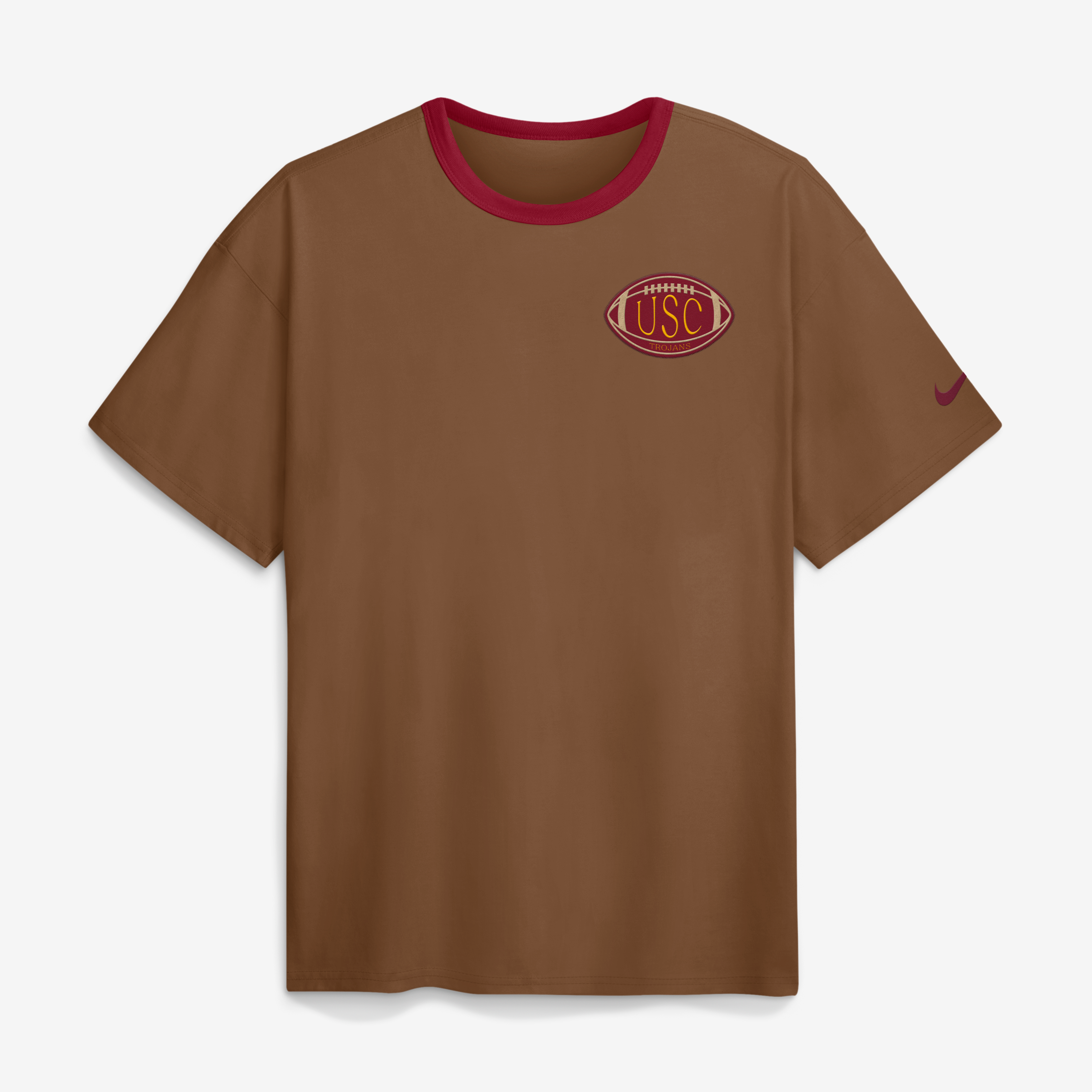 T-shirt Nike Max90 marron pour homme, avec écusson académique USC Trojans