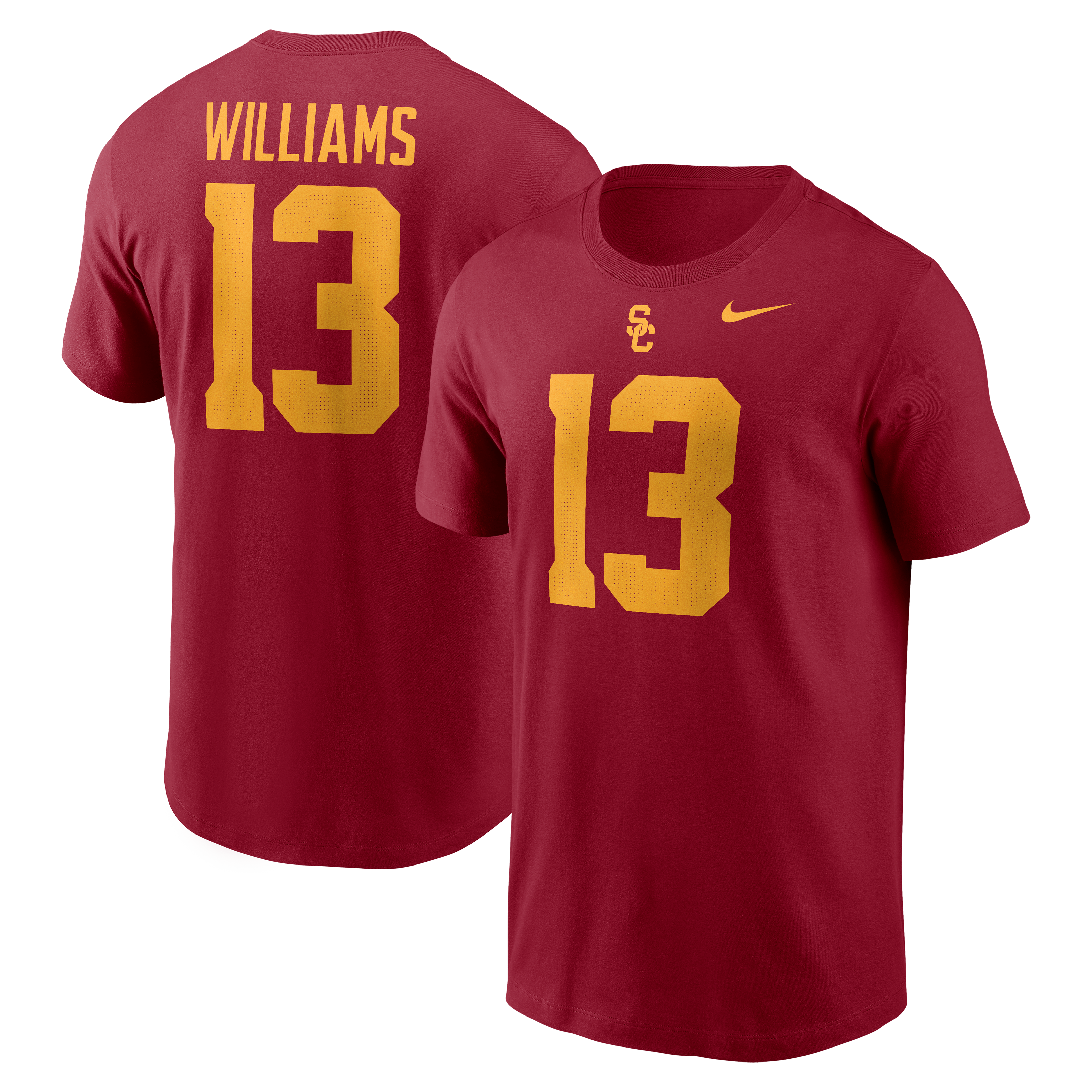T-shirt Nike pour homme Caleb Williams Cardinal USC Trojans avec nom et numéro