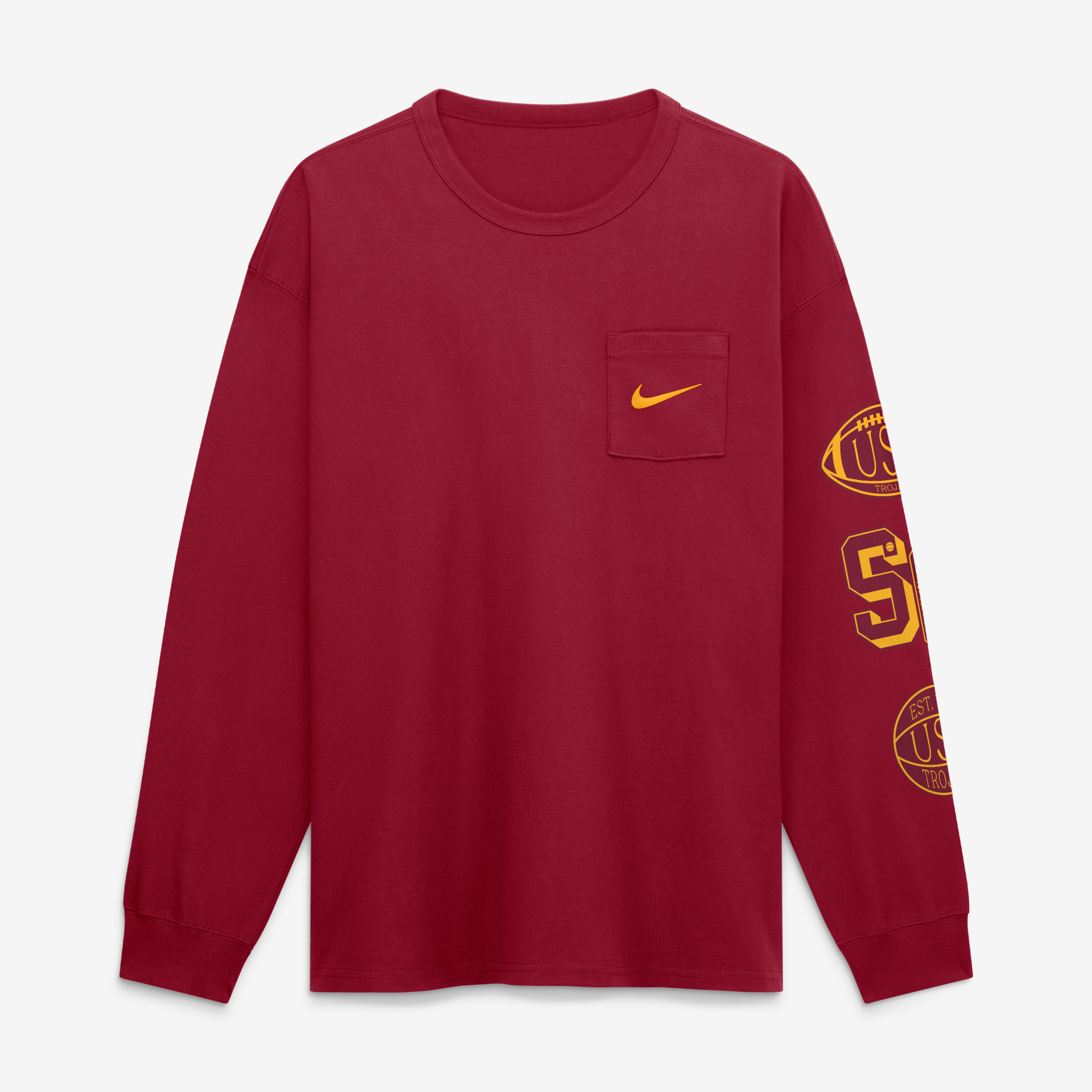 Men's Nike Cardinal USC Trojans Academic Long Sleeve Pocket T-Shirt