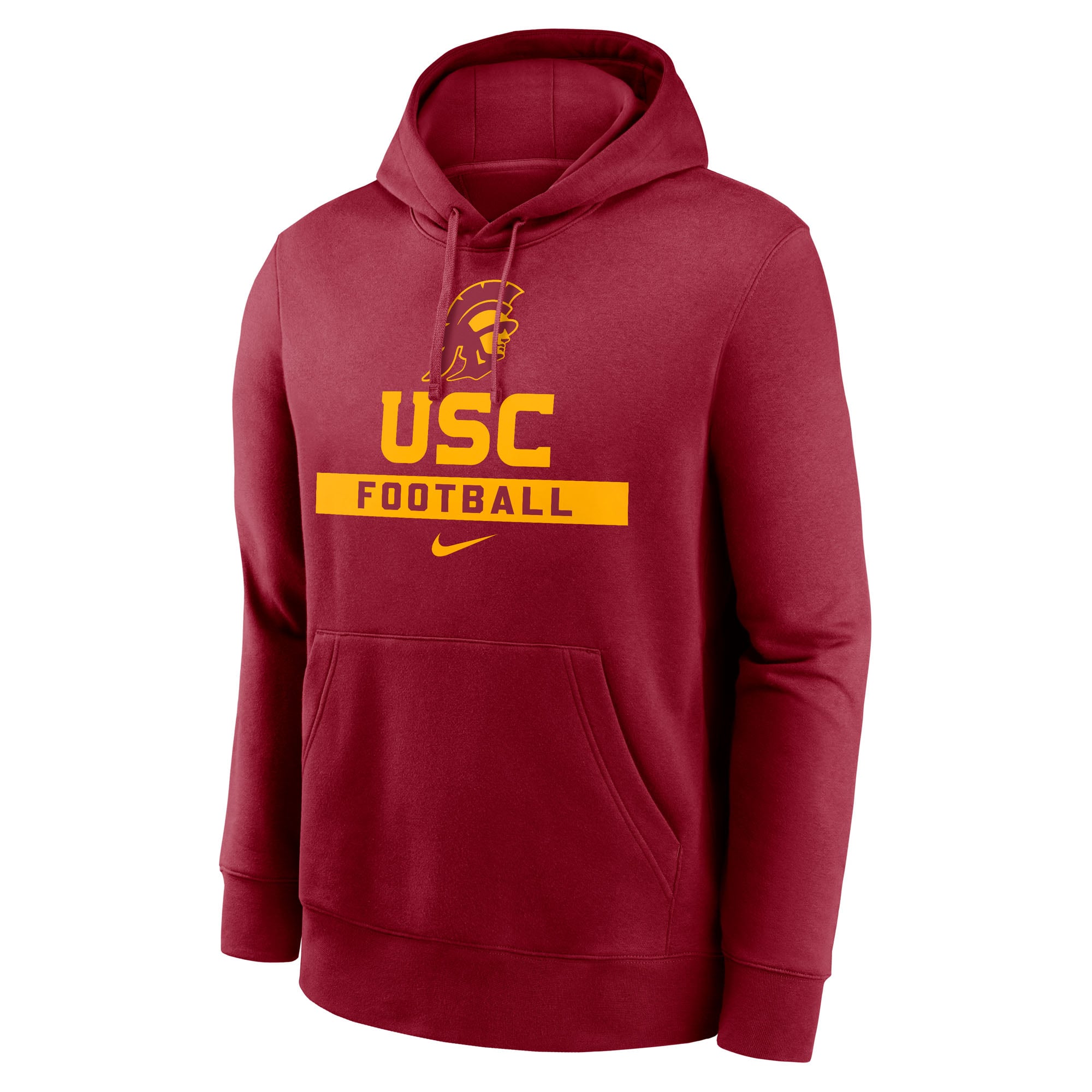 Men's Nike Cardinal USC Trojans Football Stack Club Fleece Pullover Hoodie