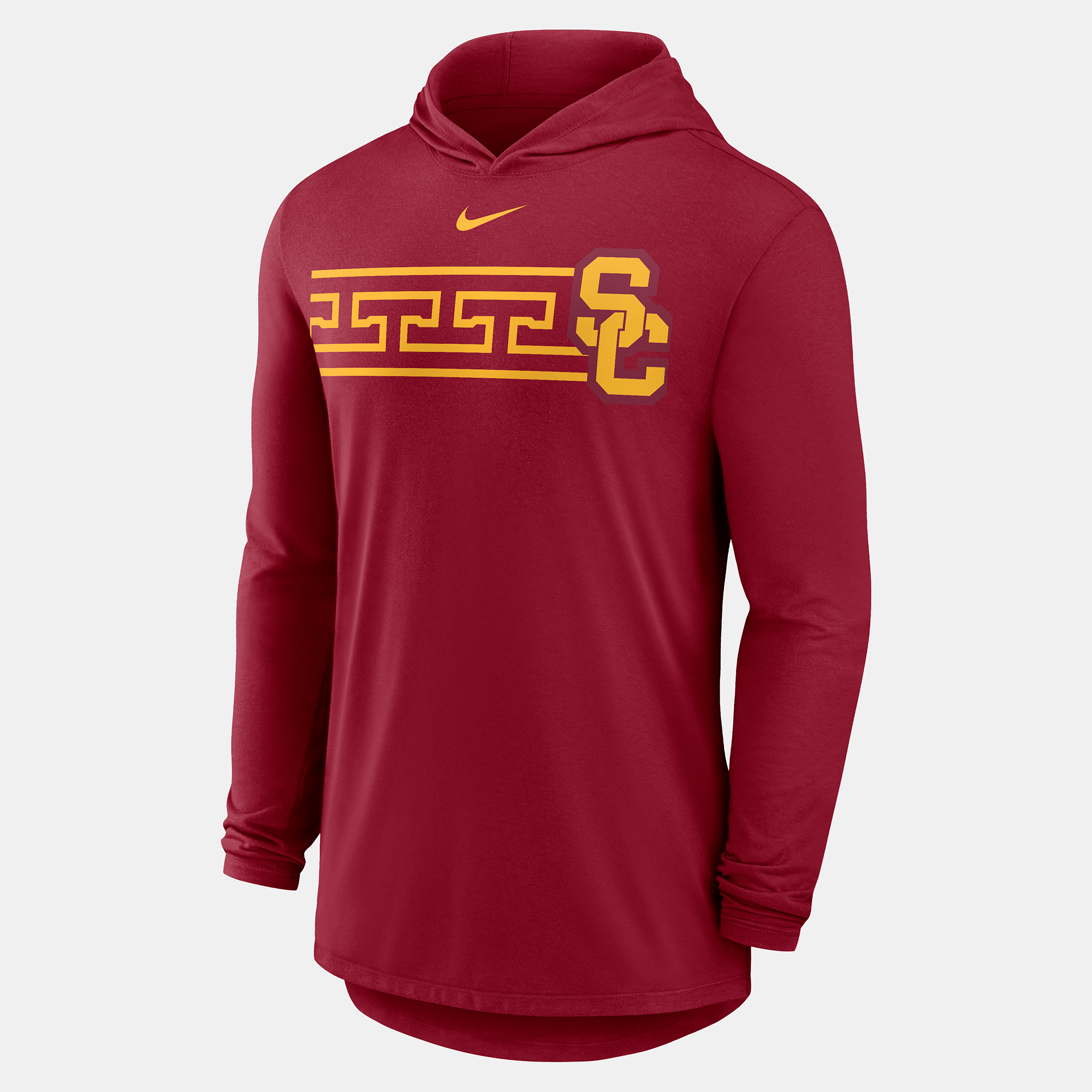 Men's Nike Cardinal USC Trojans Primetime Pattern Tri-Blend Dri-FIT Long Sleeve Hooded T-Shirt