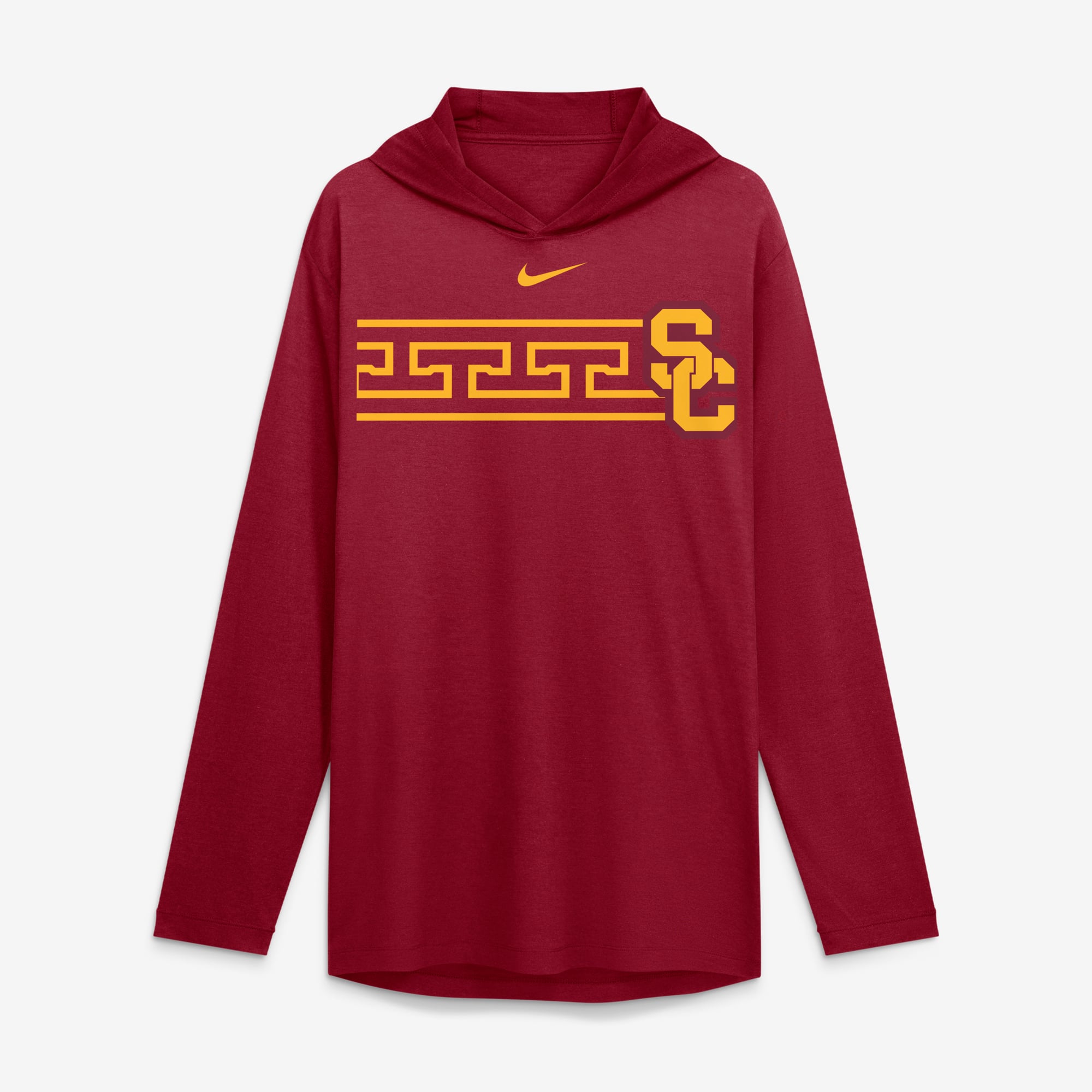 Men's Nike Cardinal USC Trojans Primetime Pattern Tri-Blend Dri-FIT Long Sleeve Hooded T-Shirt