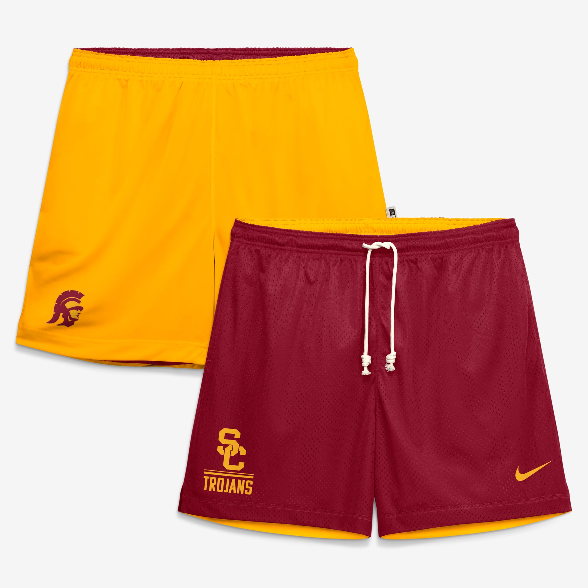 Short réversible Nike Dri-FIT pour homme, coloris cardinal/or, USC Trojans Courtside