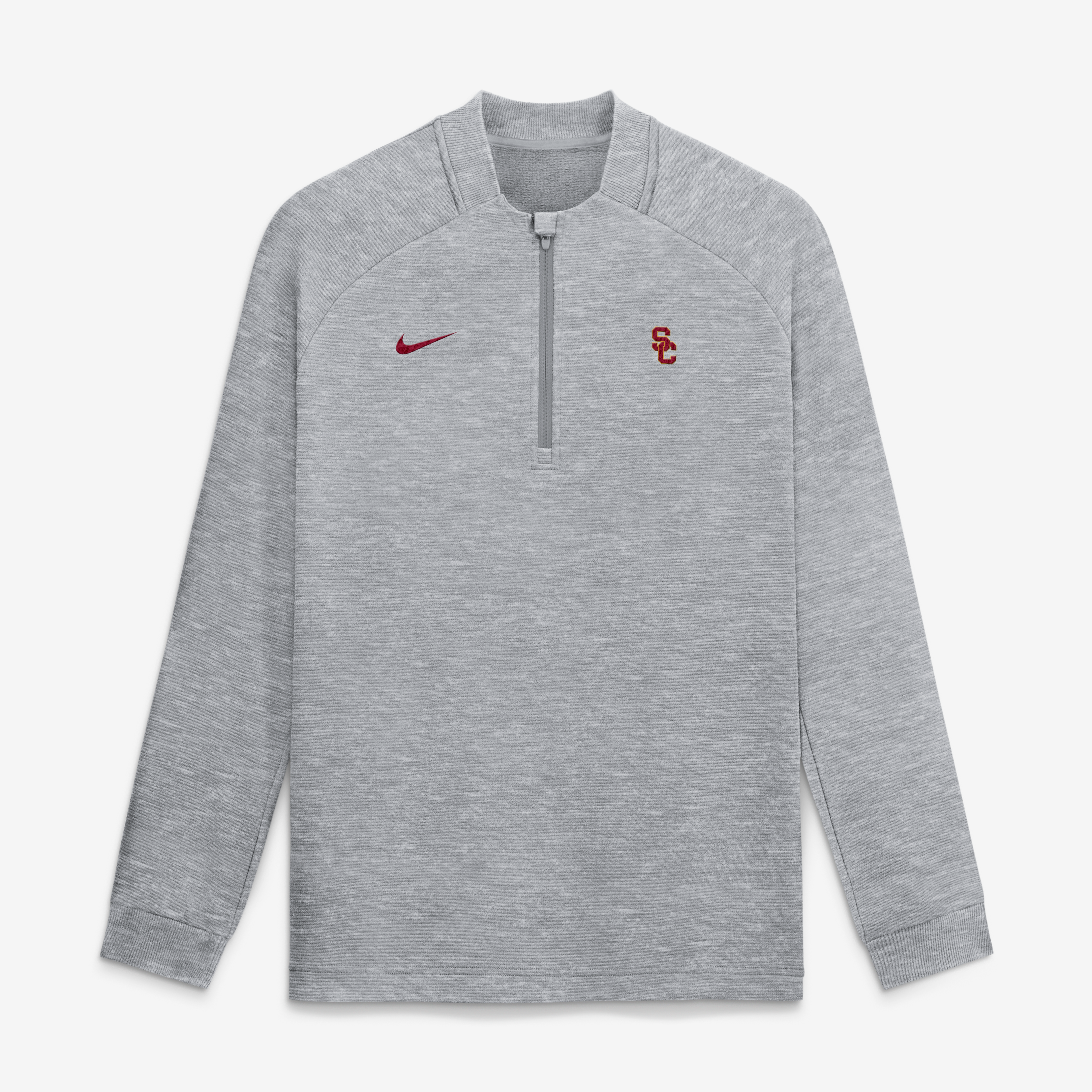 Men's Nike  Gray USC Trojans Par Raglan Tri-Blend Therma-FIT Half-Zip Pullover