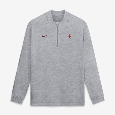  USC Trojans Nike Par Raglan Tri-Blend Therma-FIT Half-Zip Pullover - Gray