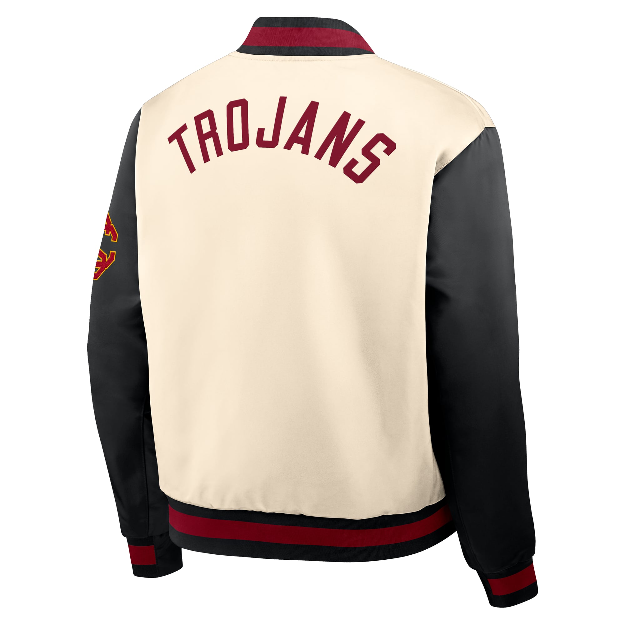 Men's Nike Natural/Black USC Trojans Legacy Full-Snap Bomber Jacket