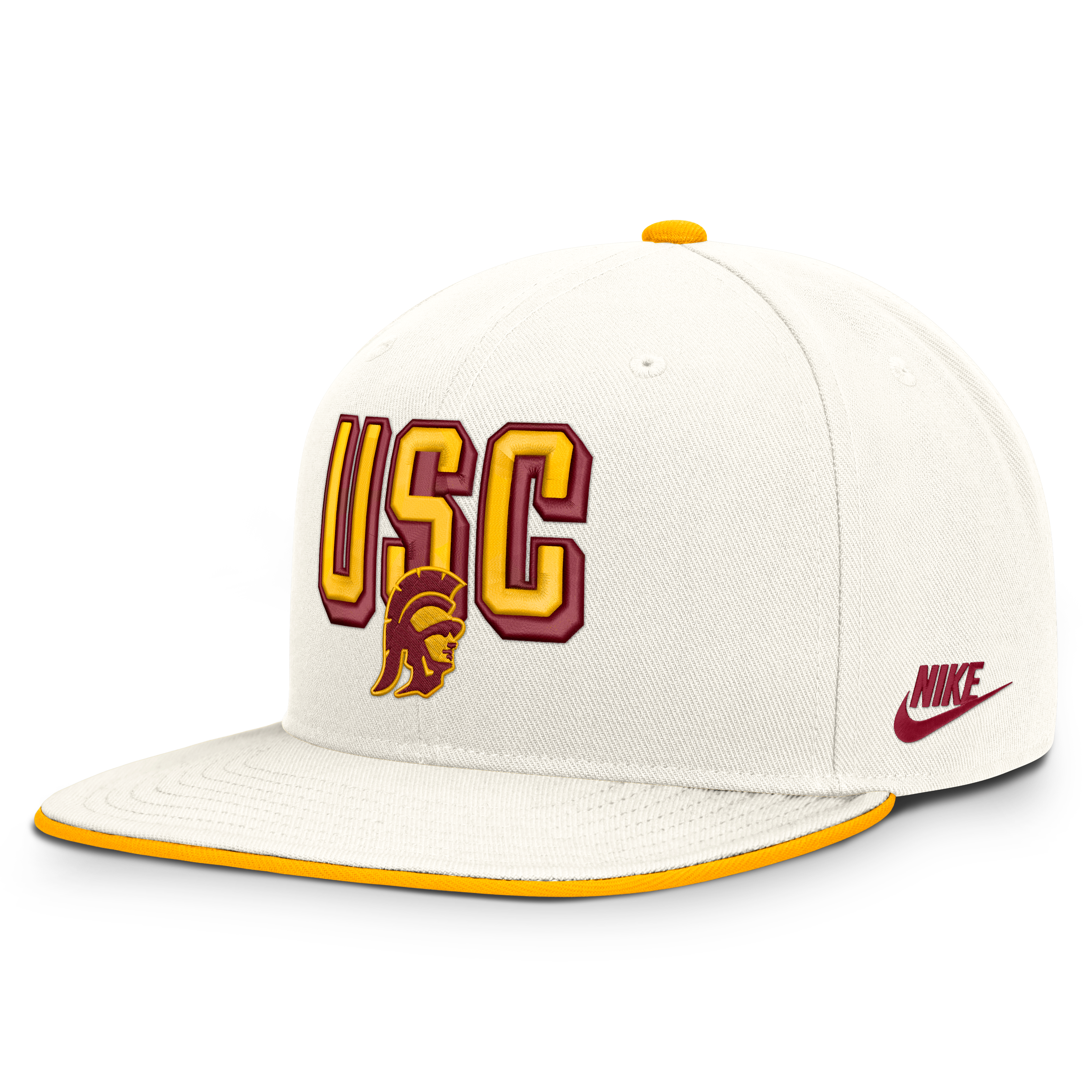 Casquette snapback Nike Pro blanche USC Trojans Legacy Letter & Mascot pour homme