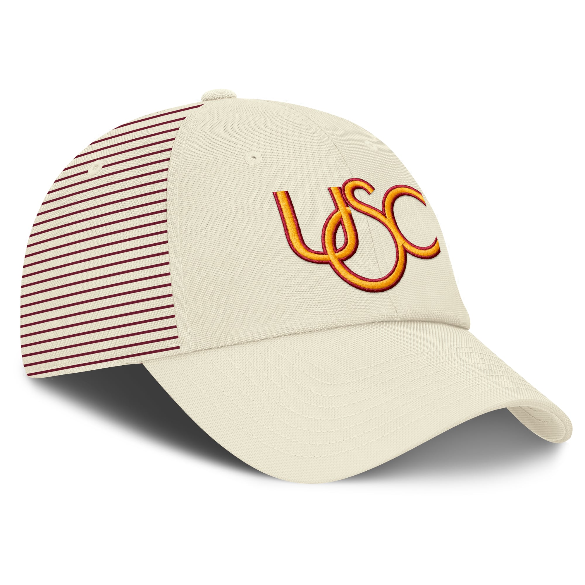 Casquette Nike USC Trojans Vault Logo Stripe Club Dri-FIT blanche pour homme