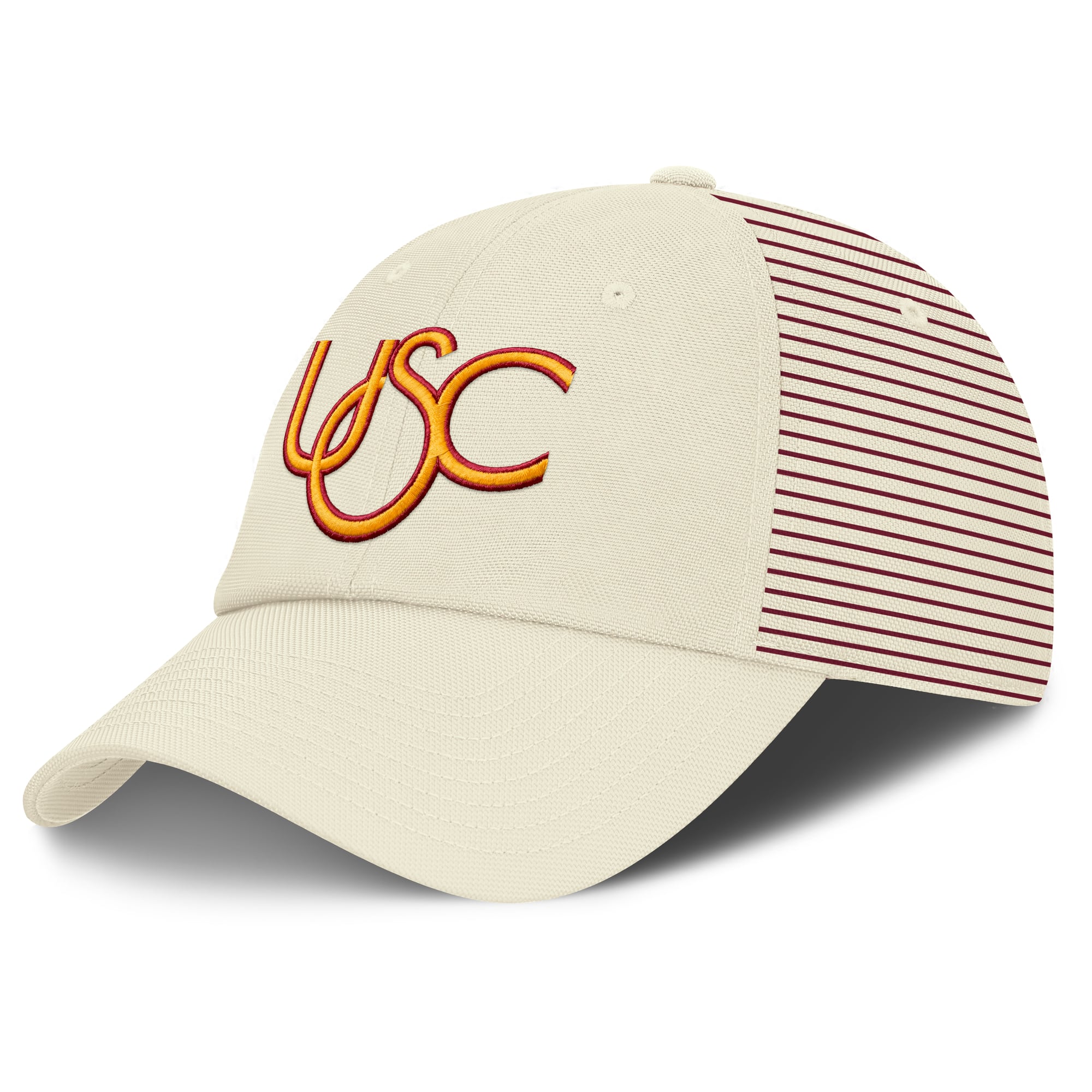 Casquette Nike USC Trojans Vault Logo Stripe Club Dri-FIT blanche pour homme