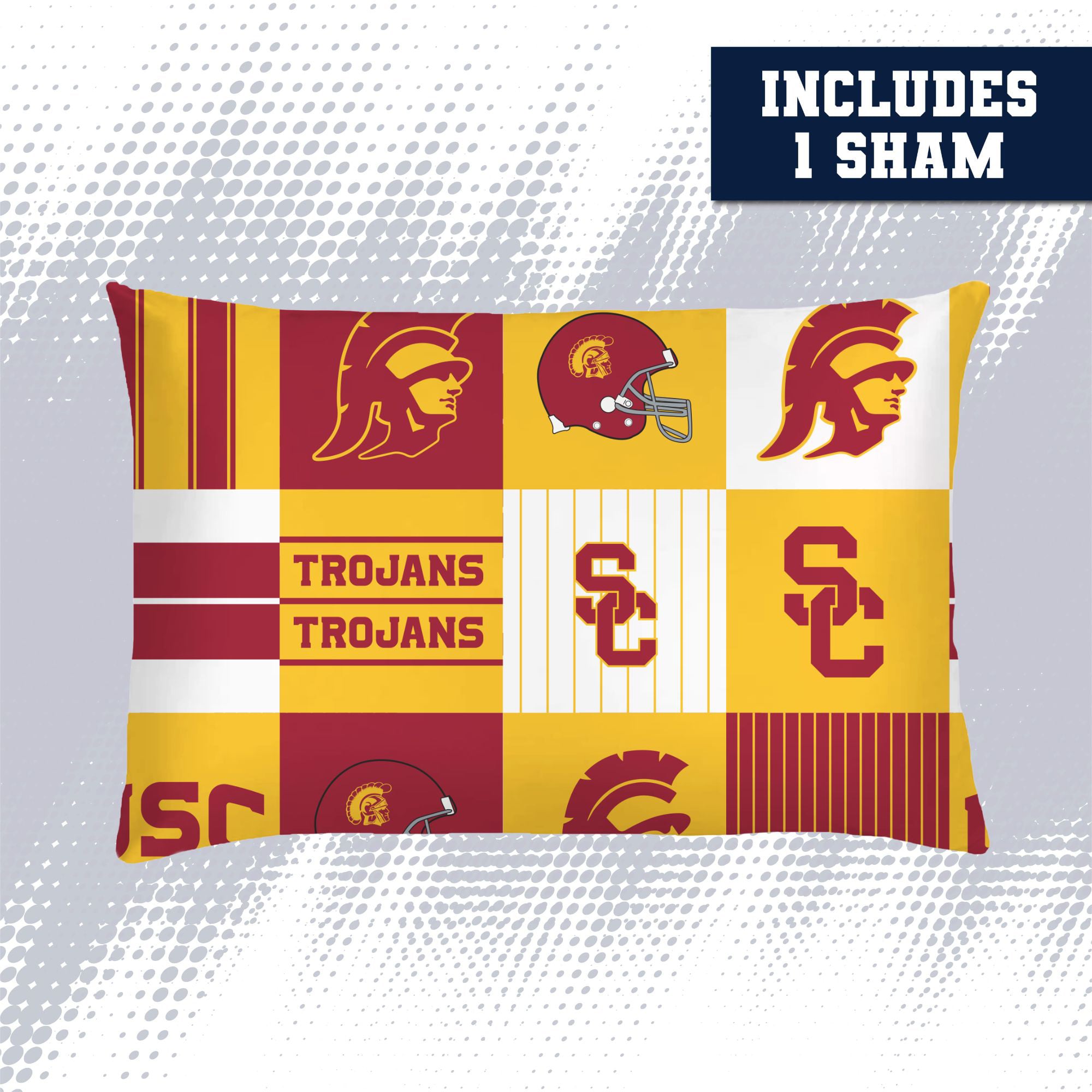 Pegasus USC Trojans Patchwork Plaid Two-Piece Twin/Twin XL Bed in a Bag Set