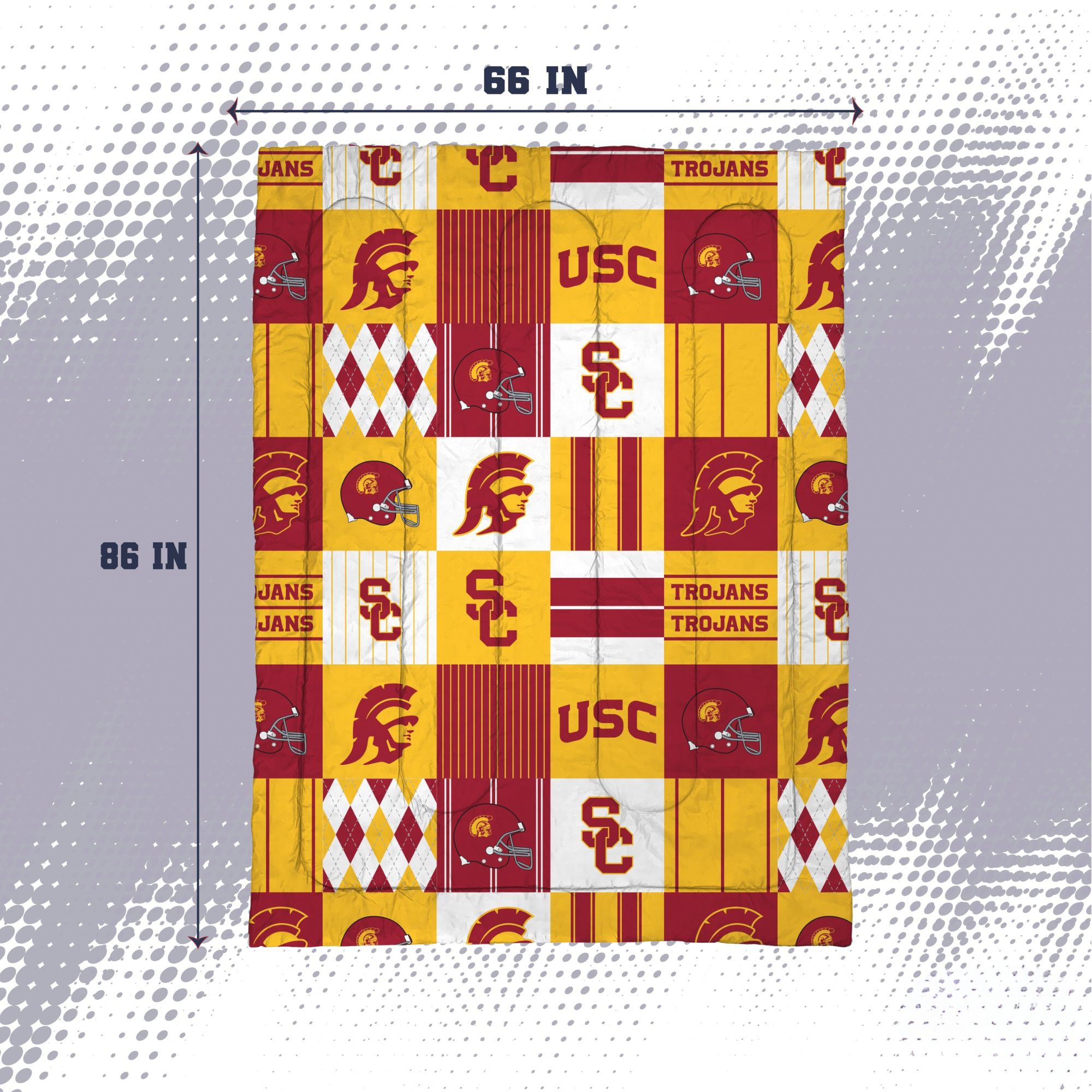 Pegasus USC Trojans Patchwork Plaid Two-Piece Twin/Twin XL Bed in a Bag Set