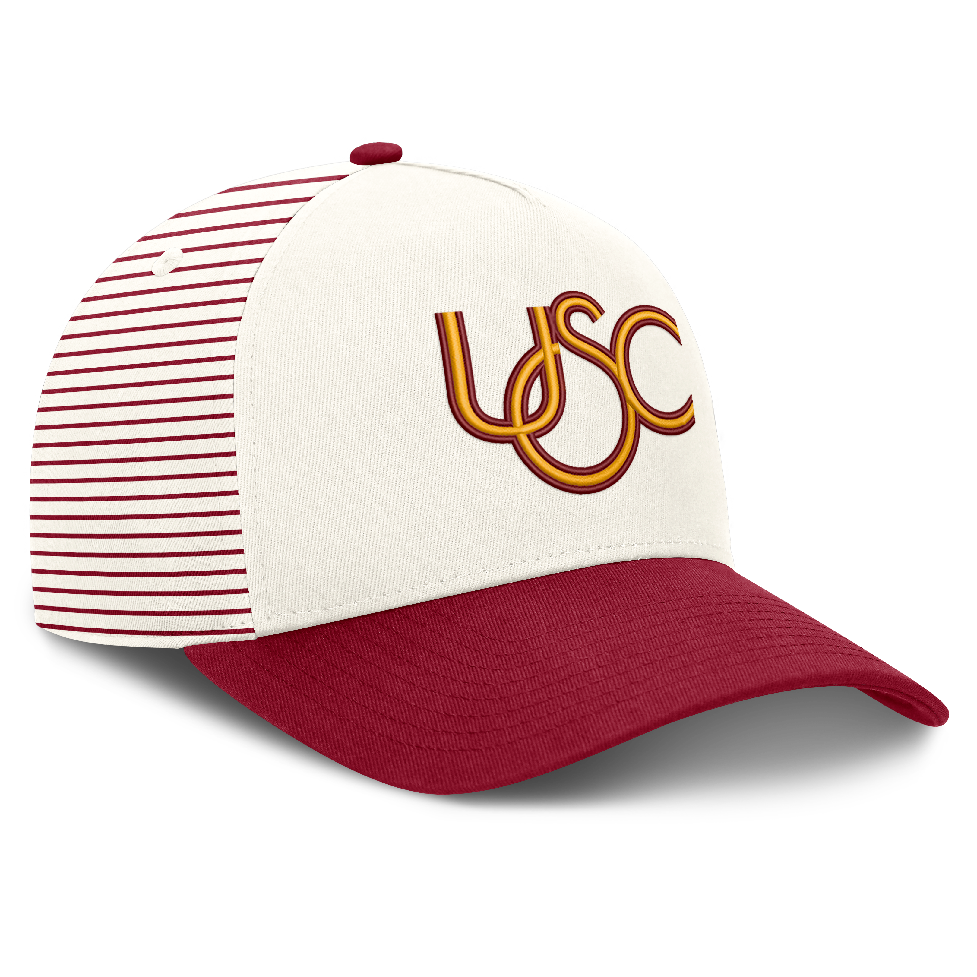 Casquette unisexe Nike blanche/rouge USC Trojans Vault rayée à taille ajustable