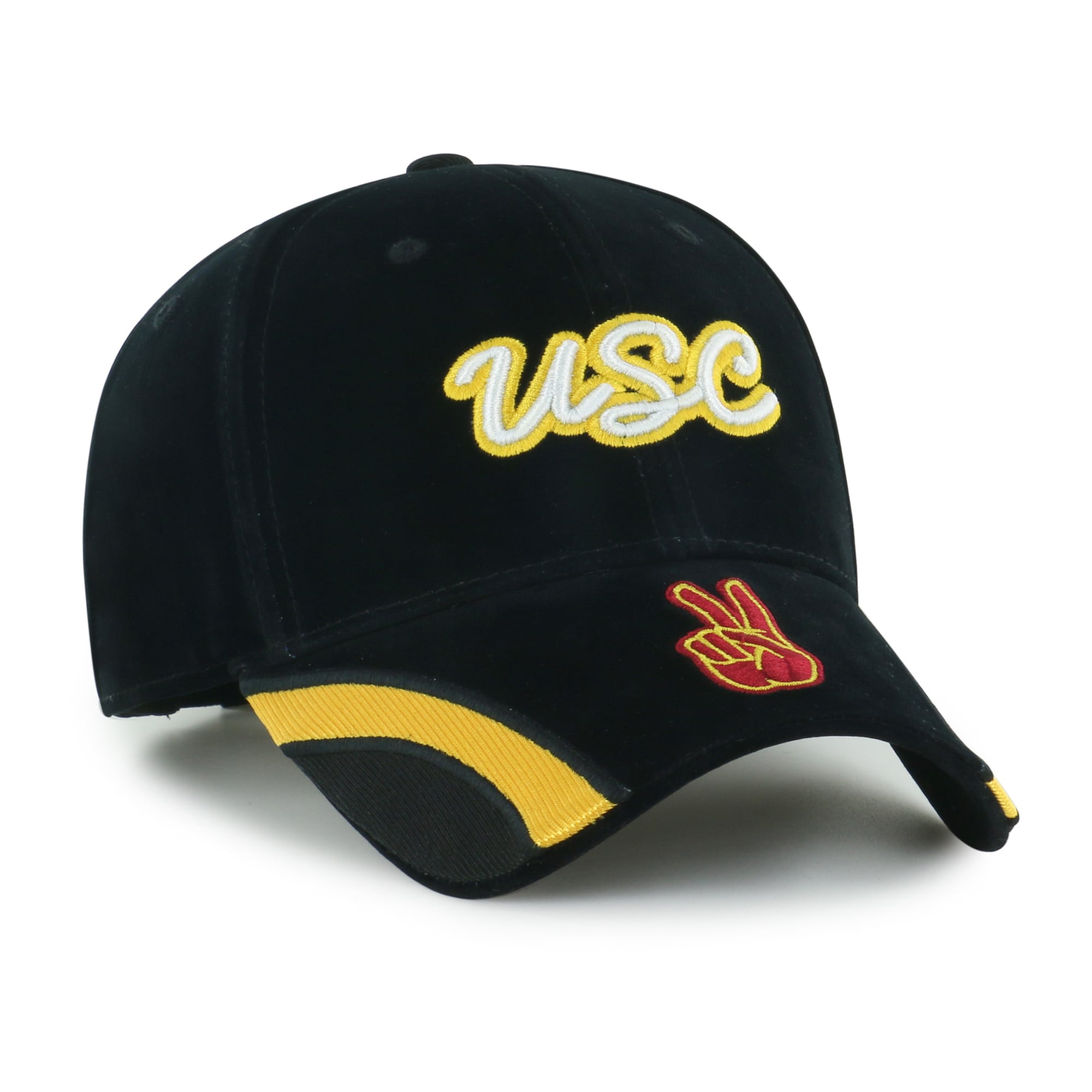 Casquette ajustable USC Trojans en velours denim noir '47 avec inscription MVP