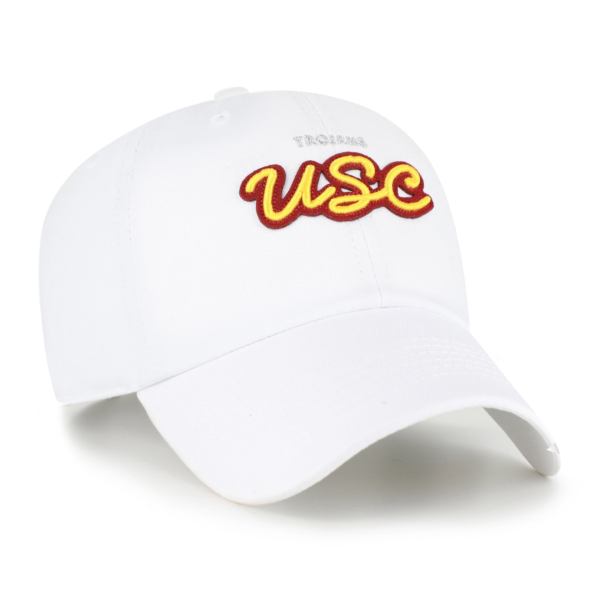 Women's '47 White USC Trojans Trendy Script Clean Up Adjustable Hat