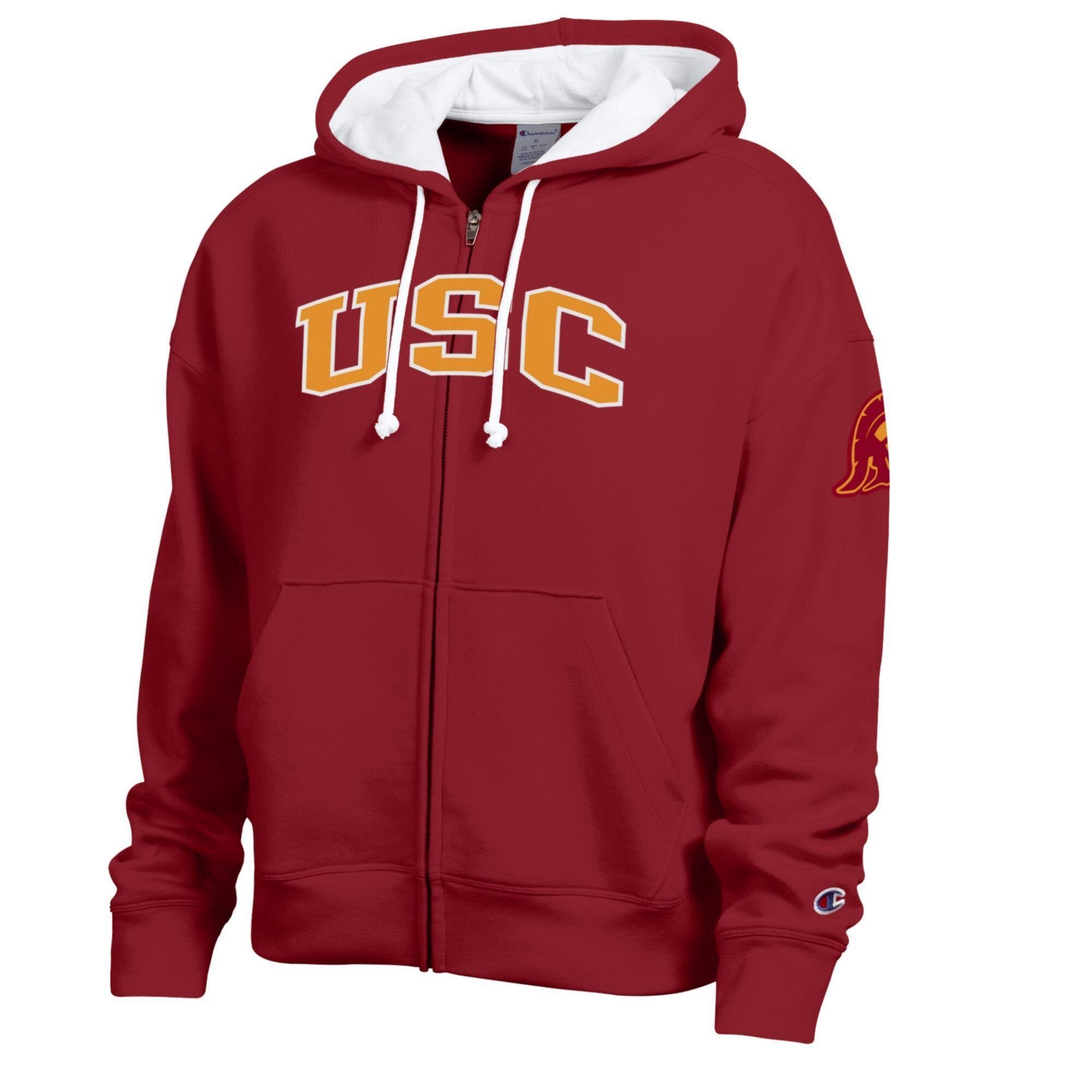 Women's Champion Cardinal USC Trojans Arch Full-Zip Fleece Hoodie