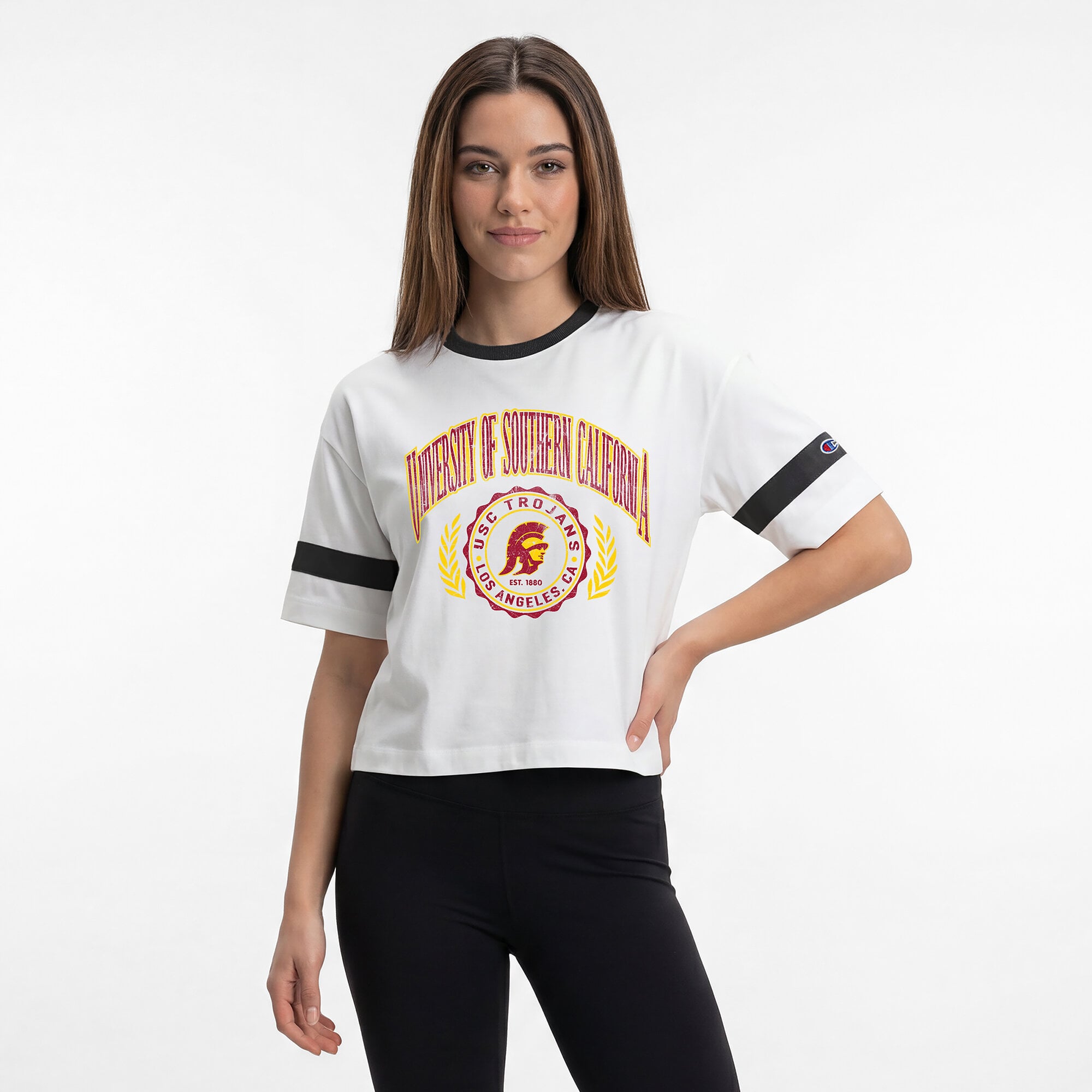Women's Champion  White USC Trojans Retro Oversized T-Shirt