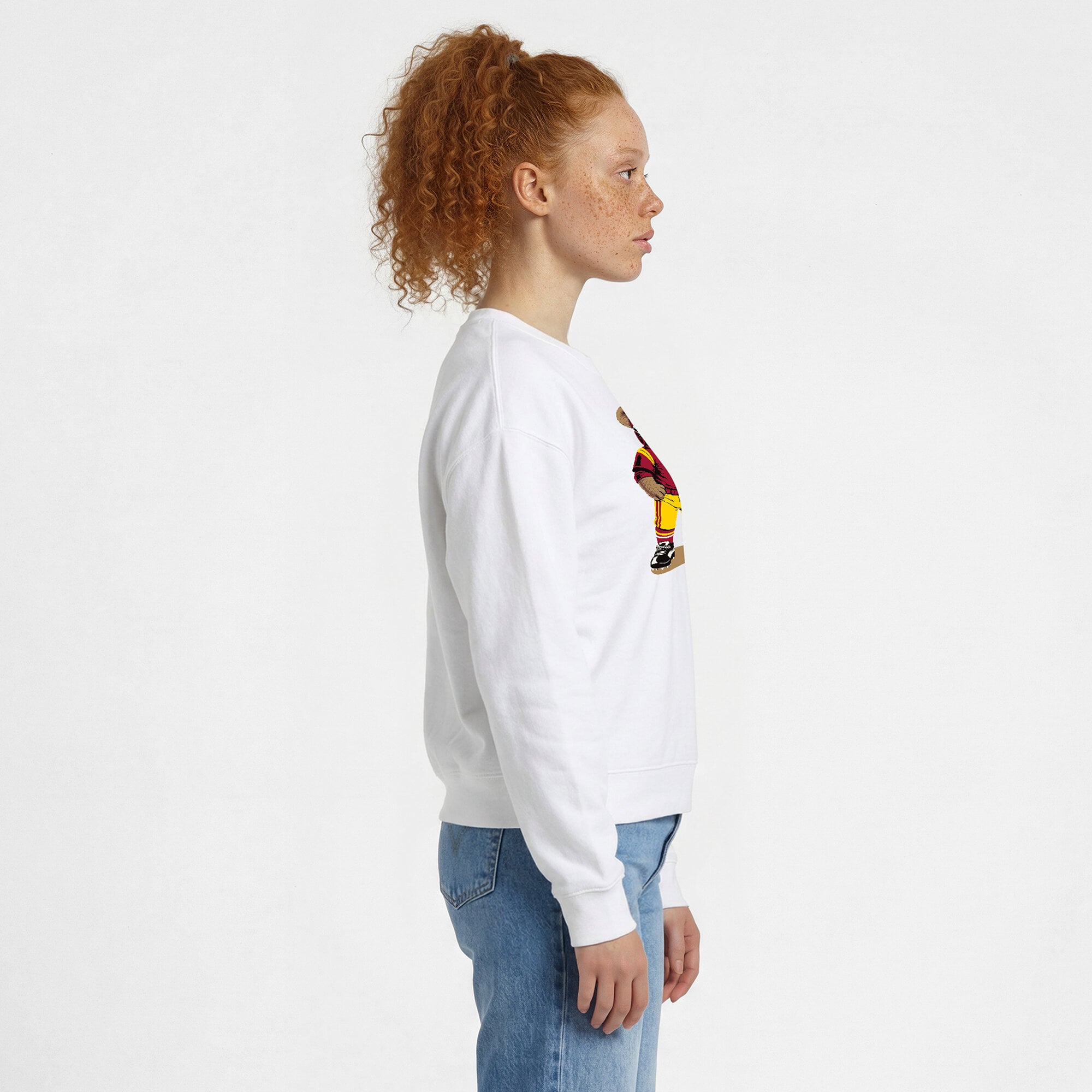 Women's Champion White USC Trojans Teddy Bear Sweatshirt