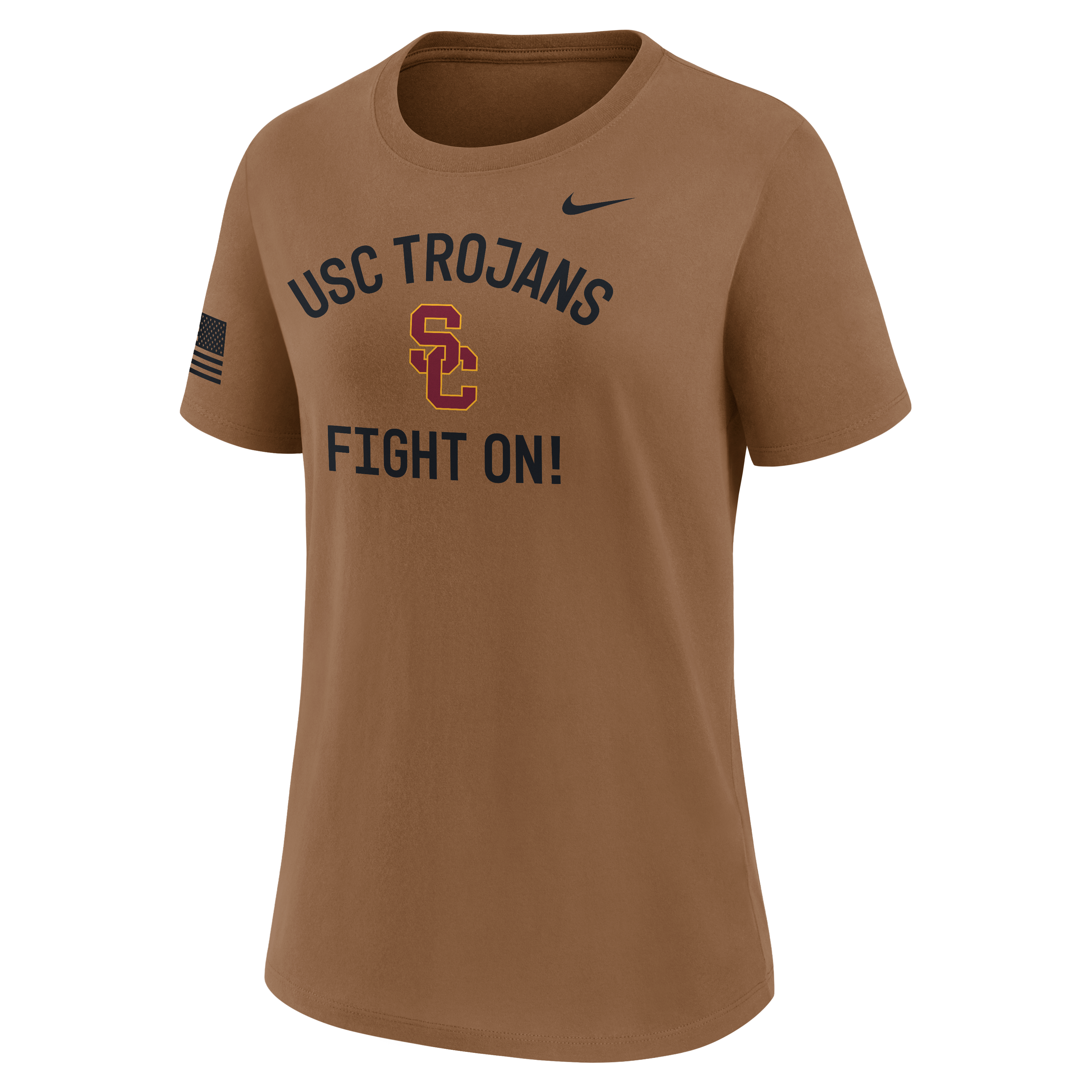 T-shirt Nike Dri-FIT marron pour femmes USC Trojans 2026, hommage aux militaires