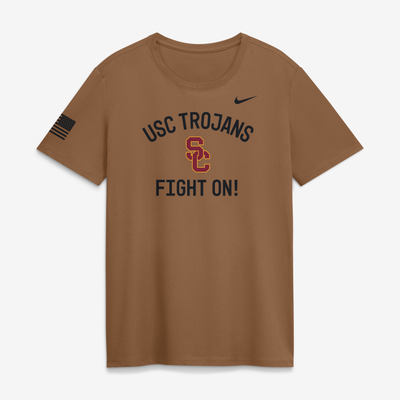 T-shirt Nike Dri-FIT pour femmes USC Trojans 2026, hommage aux militaires - Marron