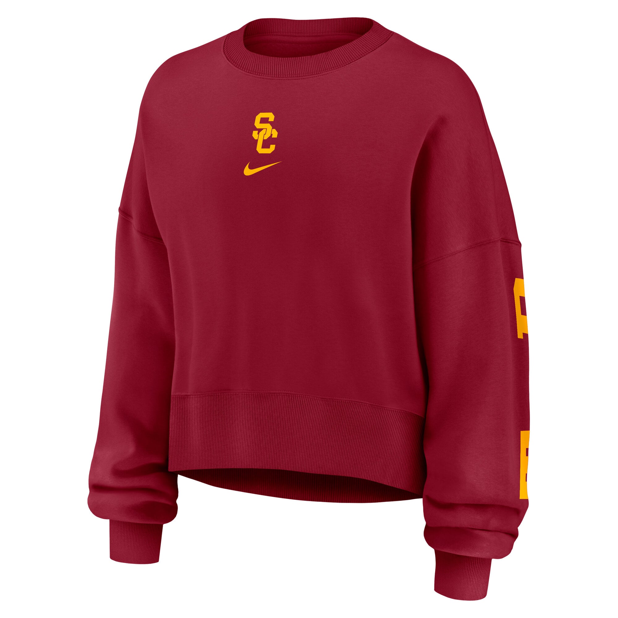 Women's Nike Cardinal USC Trojans Oversized Phoenix Pullover Sweatshirt