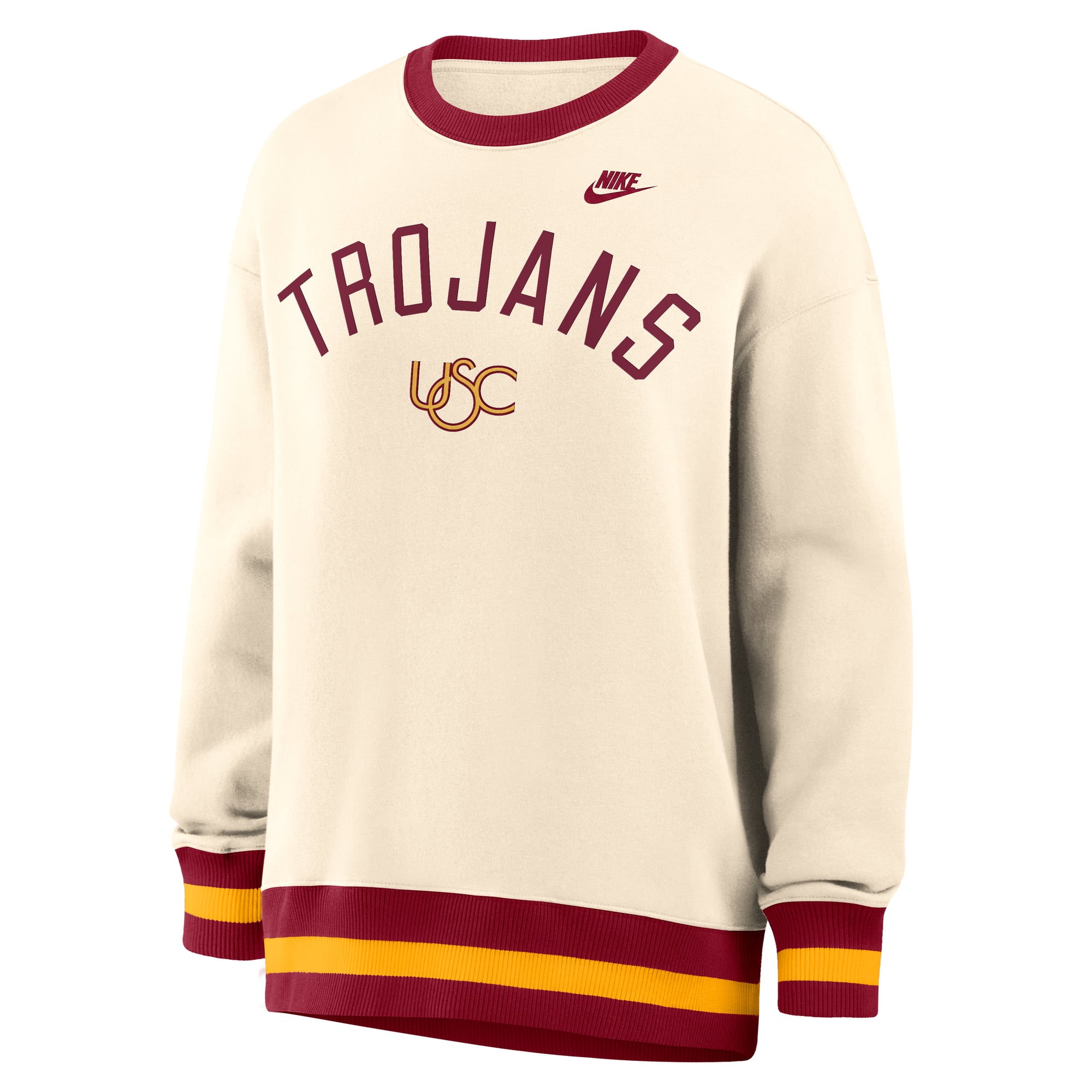 Sweat-shirt Nike USC Trojans oversize Legacy Arch Phoenix, couleur naturelle, pour femme