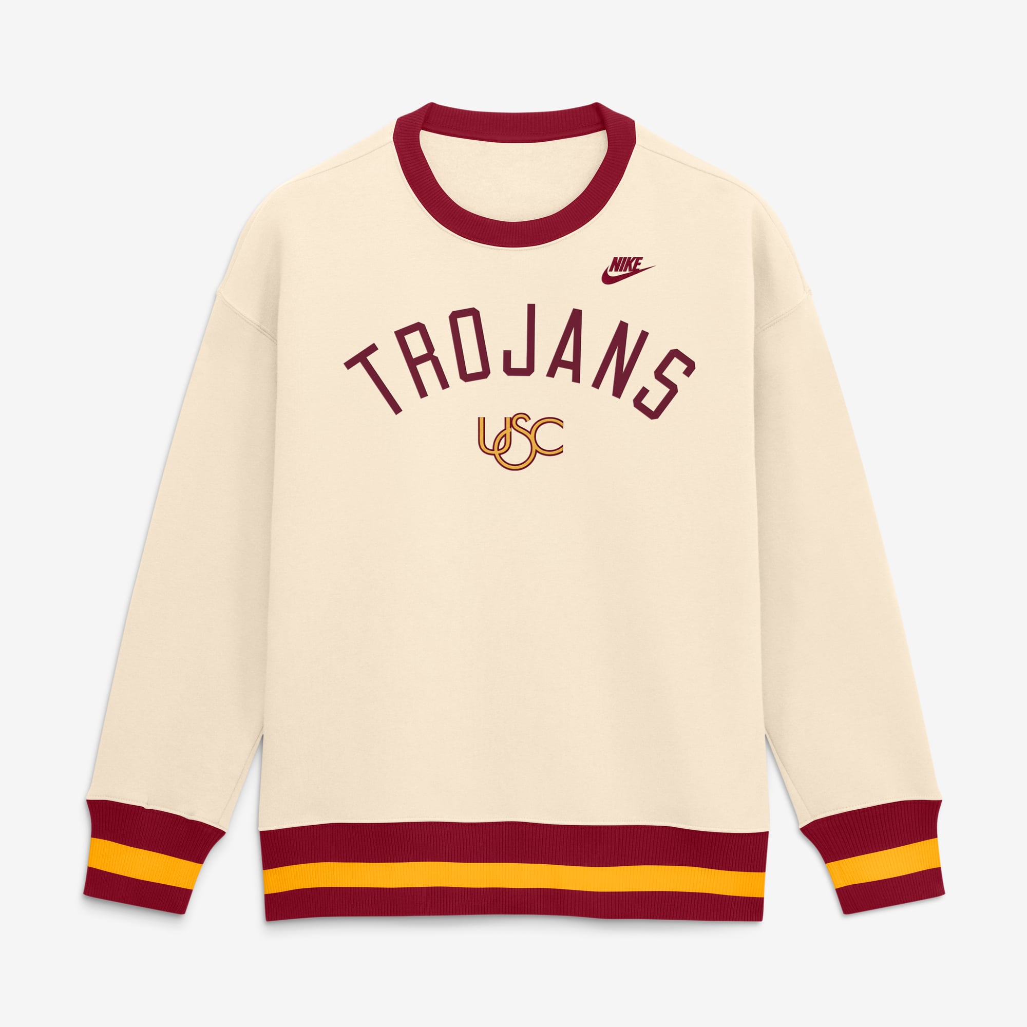 Sweat-shirt Nike USC Trojans oversize Legacy Arch Phoenix, couleur naturelle, pour femme
