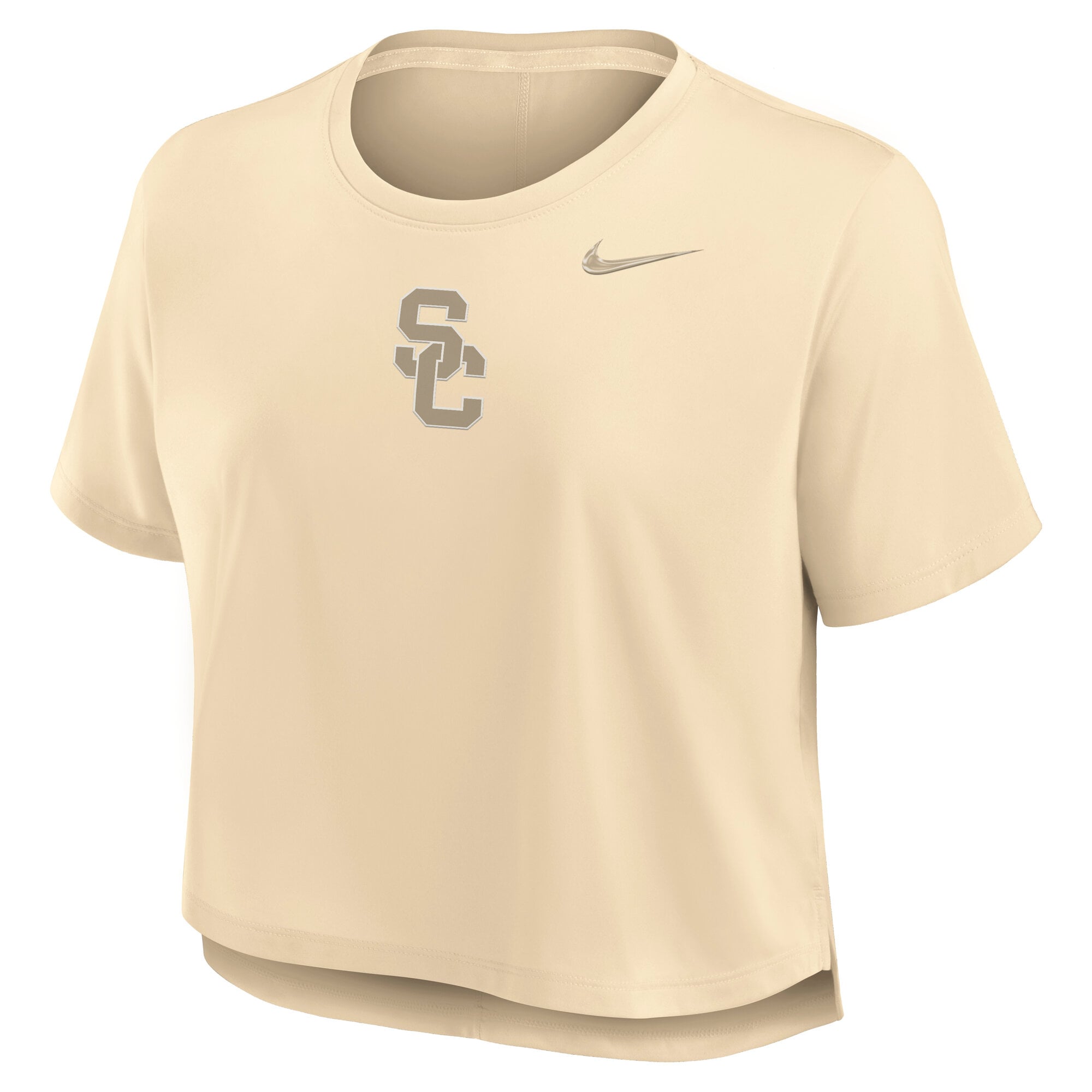 Women's Nike Tan USC Trojans Dri-FIT Cropped T-Shirt