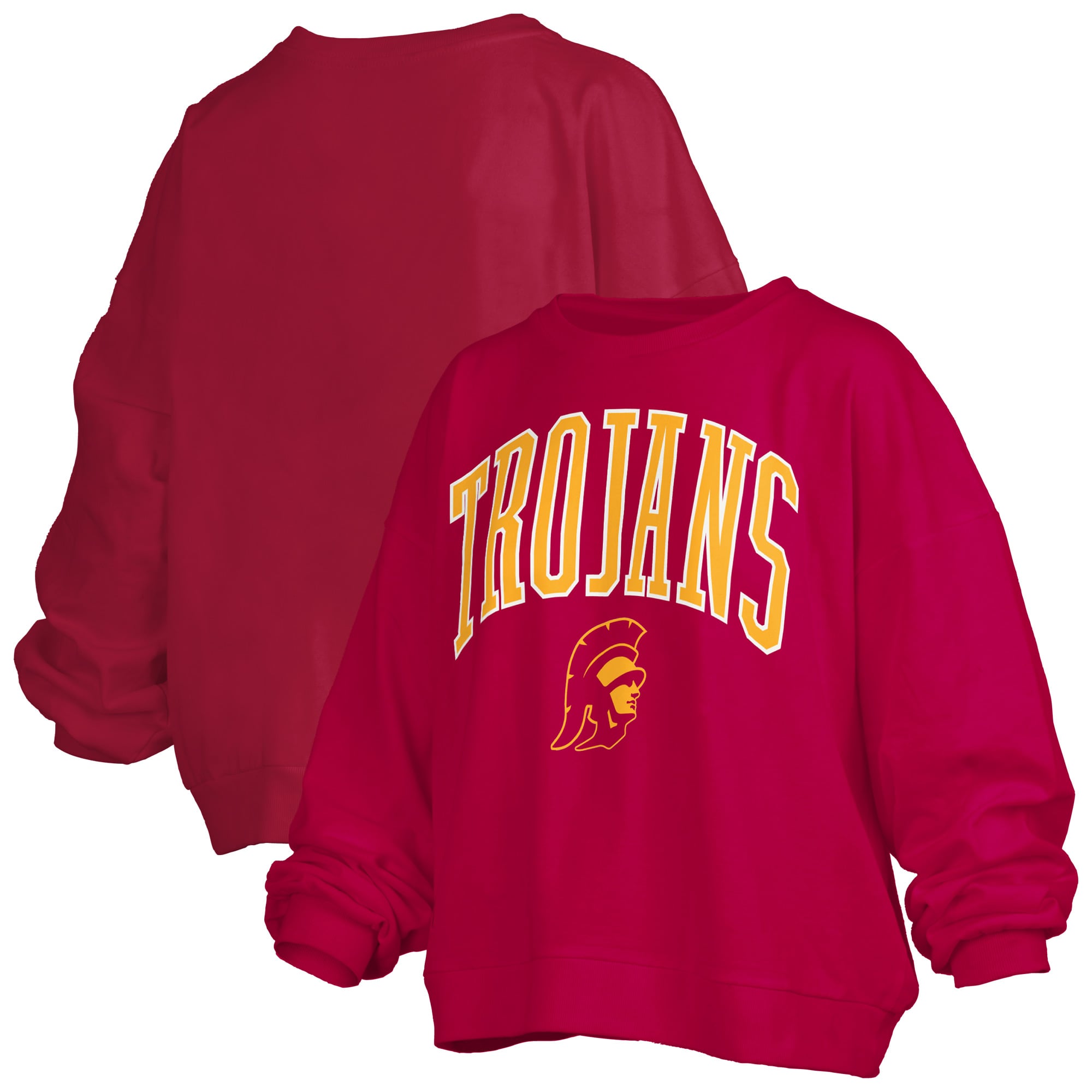 Sweat-shirt polaire surdimensionné Pressbox Cardinal USC Trojans Janise Arch Over pour femme