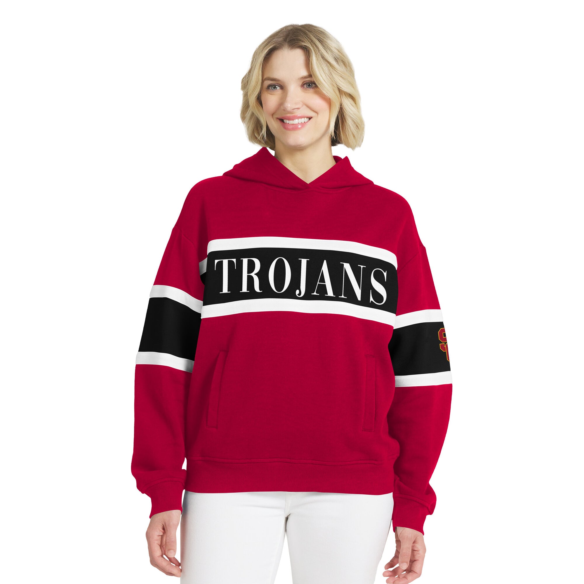 Women's WEAR by Erin Andrews  Cardinal USC Trojans Colorblock Hoodie