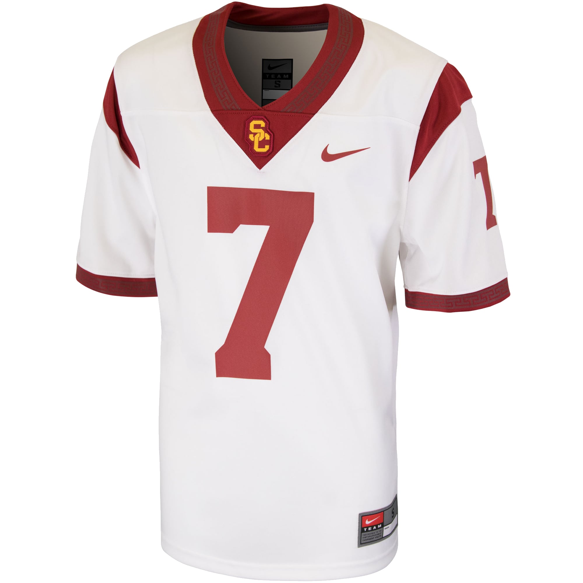 Youth Nike #7 White USC Trojans Team Replica Football Jersey