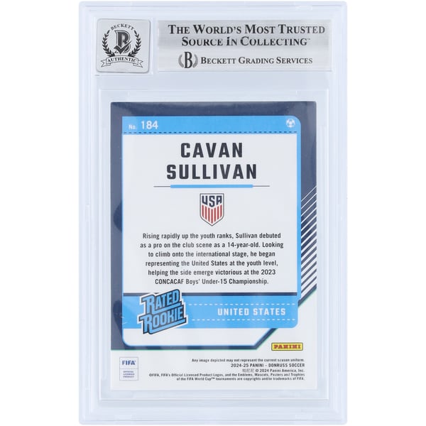 Cavan Sullivan USMNT Autographed 2024-25 Panini Donruss Optic 
