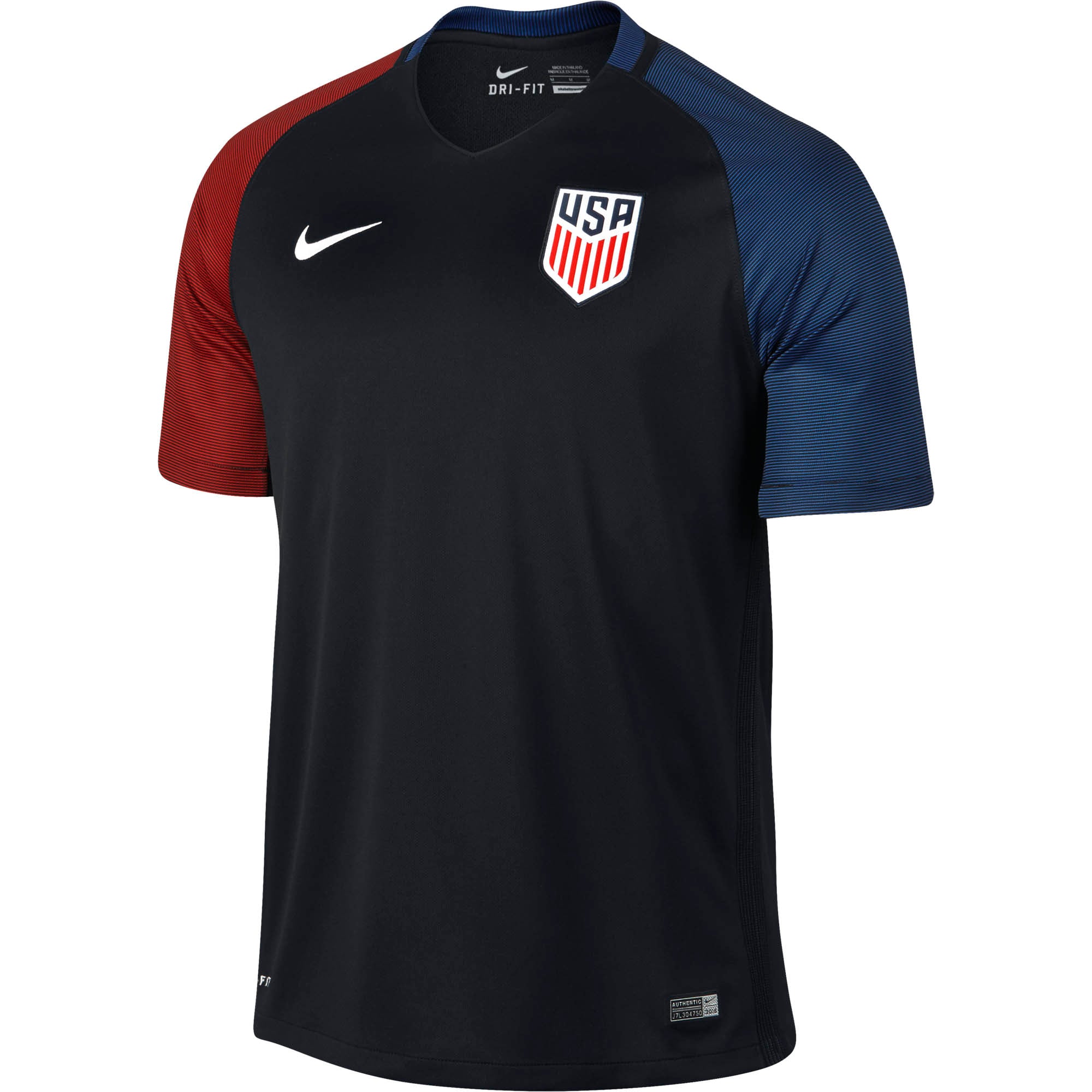 Men's Nike Black USMNT 2016 Away Replica Performance Jersey