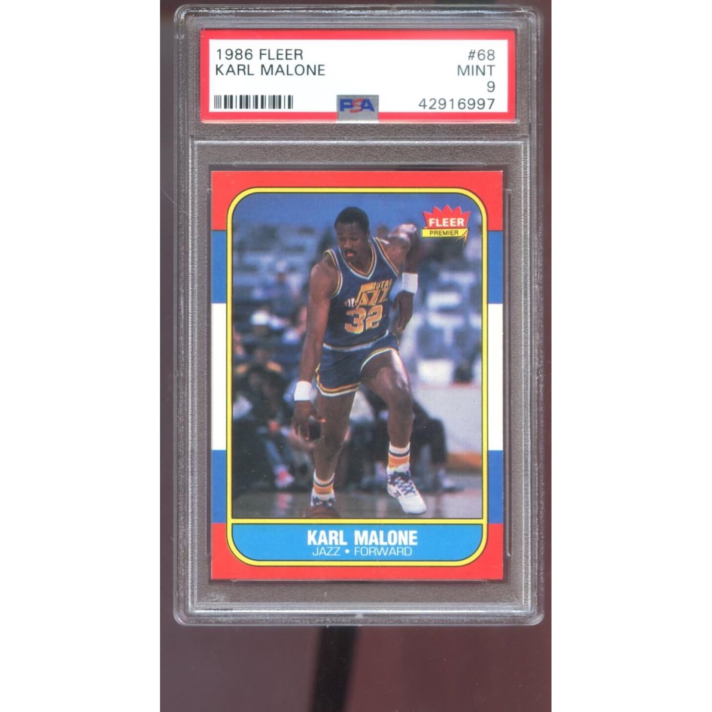 1986-87 Fleer #68 Karl Malone ROOKIE RC PSA 9 Graded Basketball 
