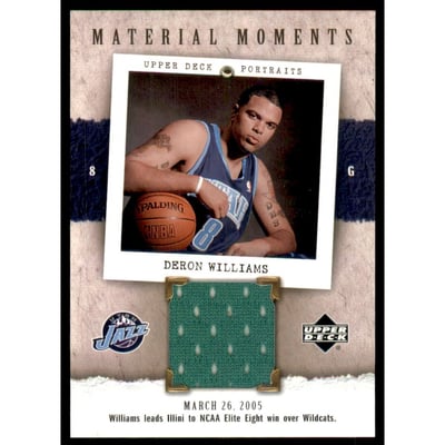 2005-06 UD Portraits Material Moments #DE Deron Williams