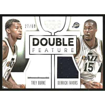 2015-16 Panini Gala Double Feature Memorabilia #5 Derrick Favors/Trey Burke/60