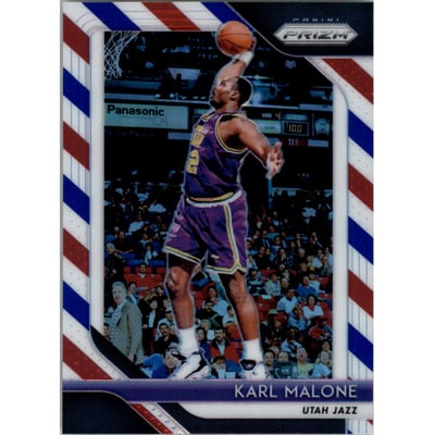 2018-19 Panini Prizm Prizms Red White and Blue #75 Karl Malone