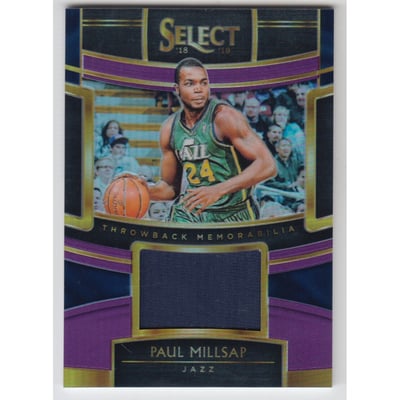 2018-19 Select Throwback Memorabilia Prizms Purple #12 Paul Millsap