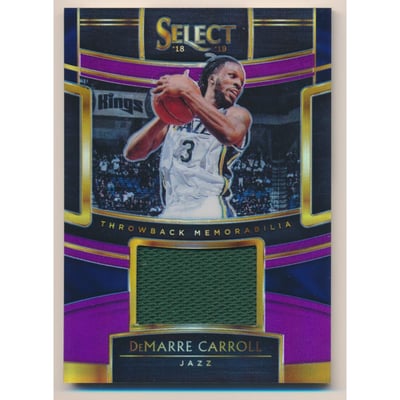 2018-19 Select Throwback Memorabilia Prizms Purple #18 DeMarre Carroll