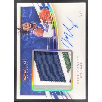 2019-20 Immaculate Collection Premium Patch Gold #PPA-MCL Mike Conley Auto /5