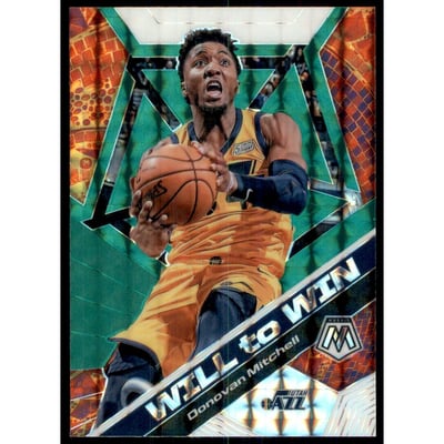 2019-20 Panini Mosaic Will to Win Mosaic Green #16 Donovan Mitchell