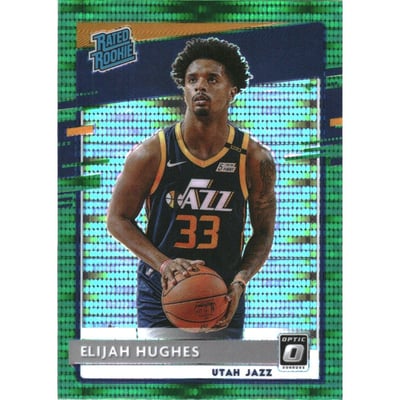 2020-21 Donruss Optic Fanatics Green Pulsar #192 Elijah Hughes RR