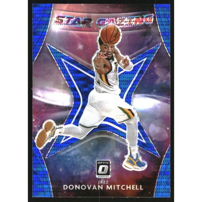 2020-21 Donruss Optic Star Gazing Blue Pulsar #10 Donovan Mitchell