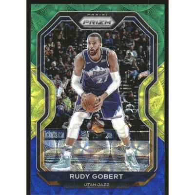 2020-21 Panini Prizm Prizms Choice Blue Yellow and Green #53 Rudy Gobert