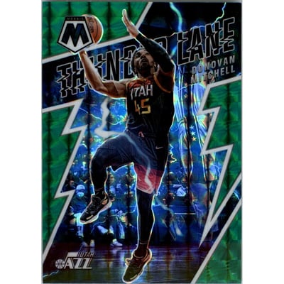 2021-22 Panini Mosaic Thunder Lane Mosaic Green #4 Donovan Mitchell